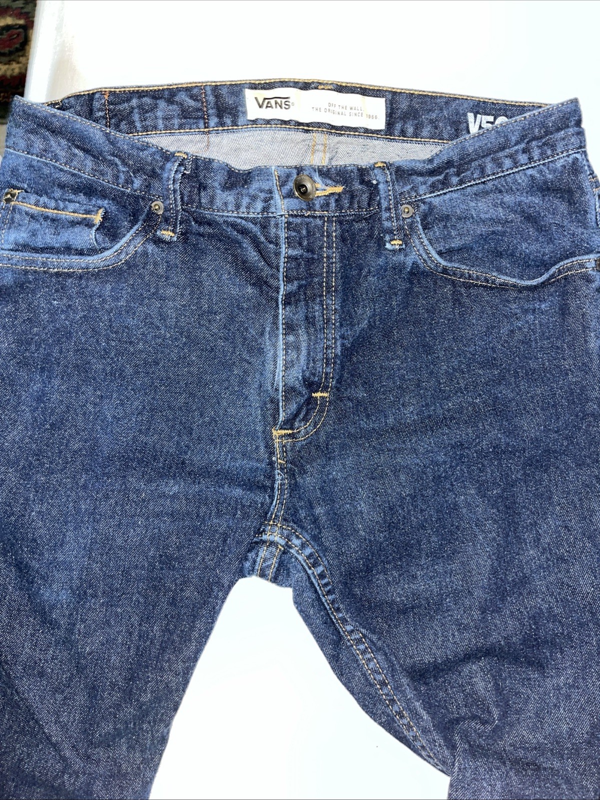MENS OFF THE WALL V56 STANDARD SLIM FIT DENIM RAW INDIGO JEANS SIZE 32X32