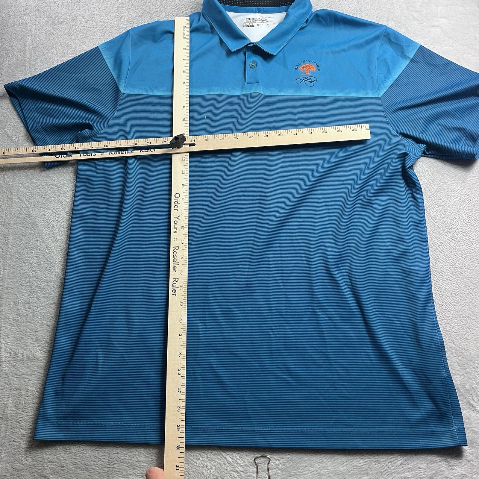Nike Golf Dri Fit Tour Performance Polo Shirt Mens Blue Ocean Kiawah Golf XL