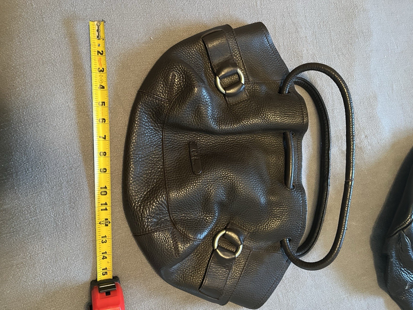 Cole Haan Brown Pebbled Hobo Bag Medium Top Handle Zip Detachable Strap