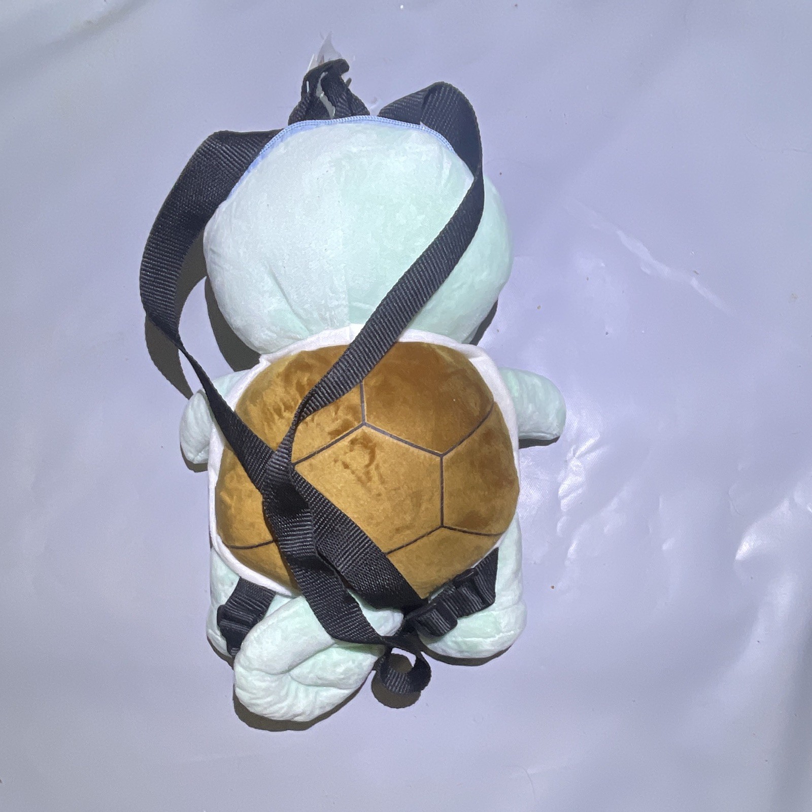Pokémon Squirtle Plush Small Backpack, Light Blue/Yellow, Zip, Adjustable Strap