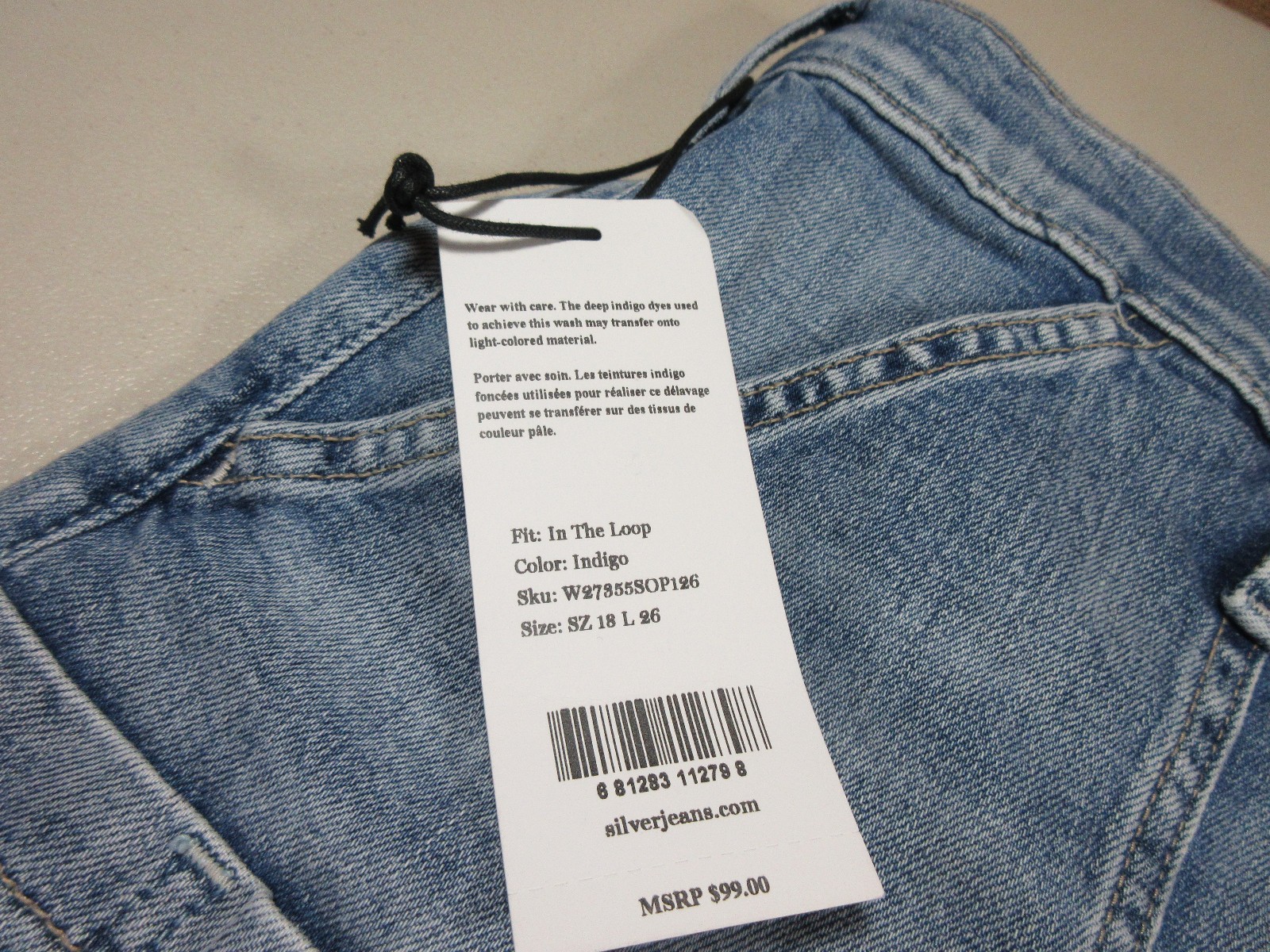 Silver Jeans womens light wash ankle slim mid rise In the Loop 18 NWT