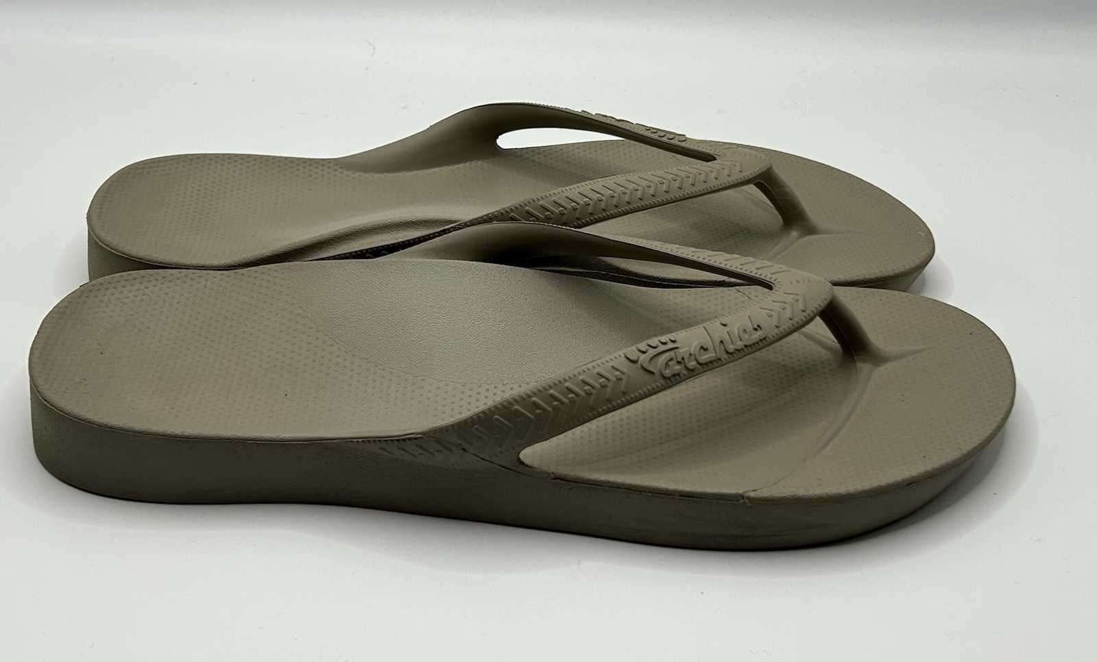 Archies Arch Support Flip Flops Beige/Brown Womens 10 Mens 9 Orthotic Sandals