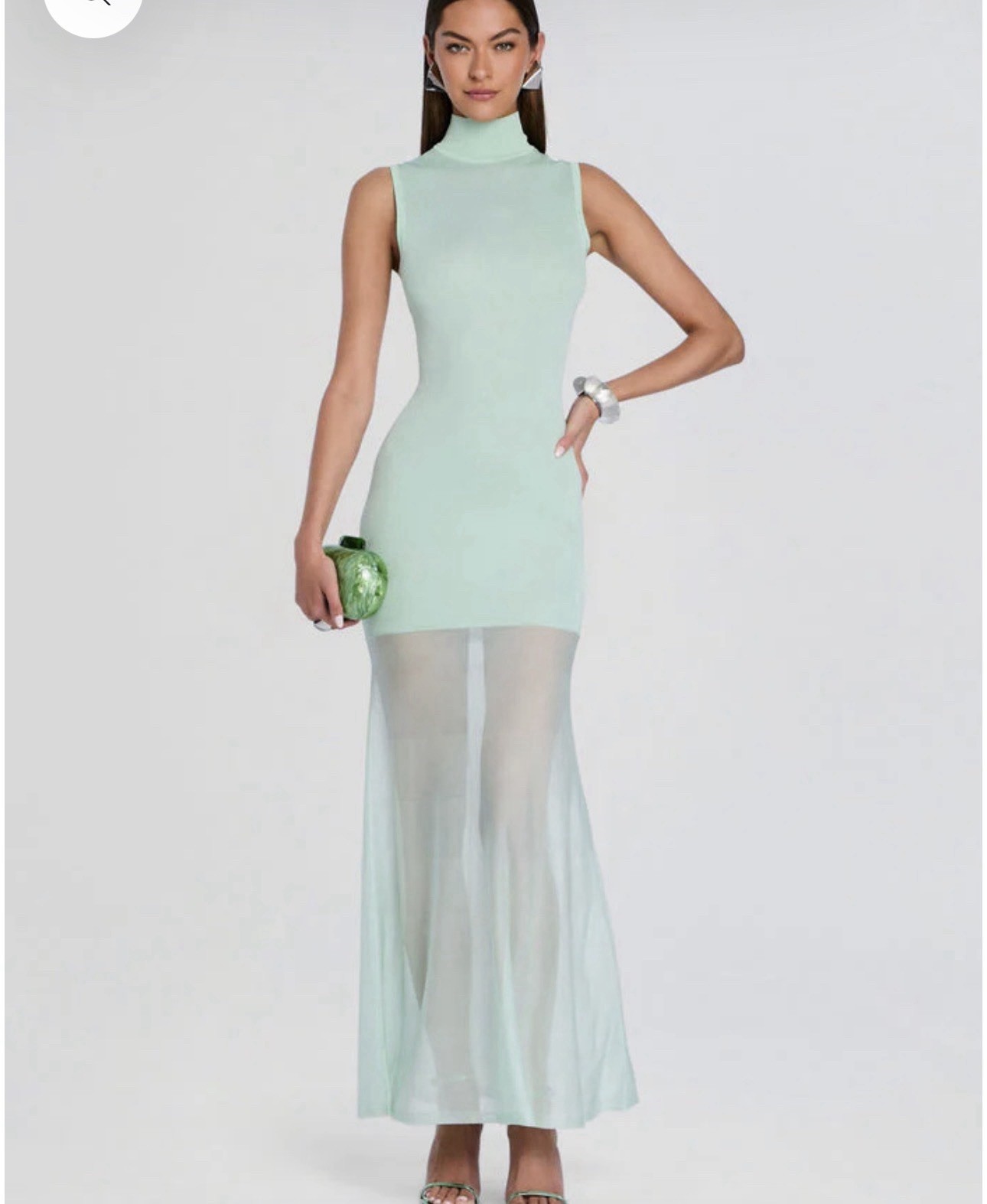 SEROYA AMINE KNIT MAXI DRESS Spearmint Size Small New