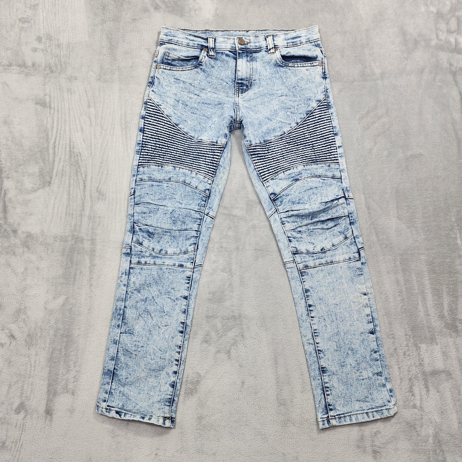 Steve’s Jeans Jeans Womens 12 Blue Acid Wash Mid Rise Skinny Moto Stretch Denim