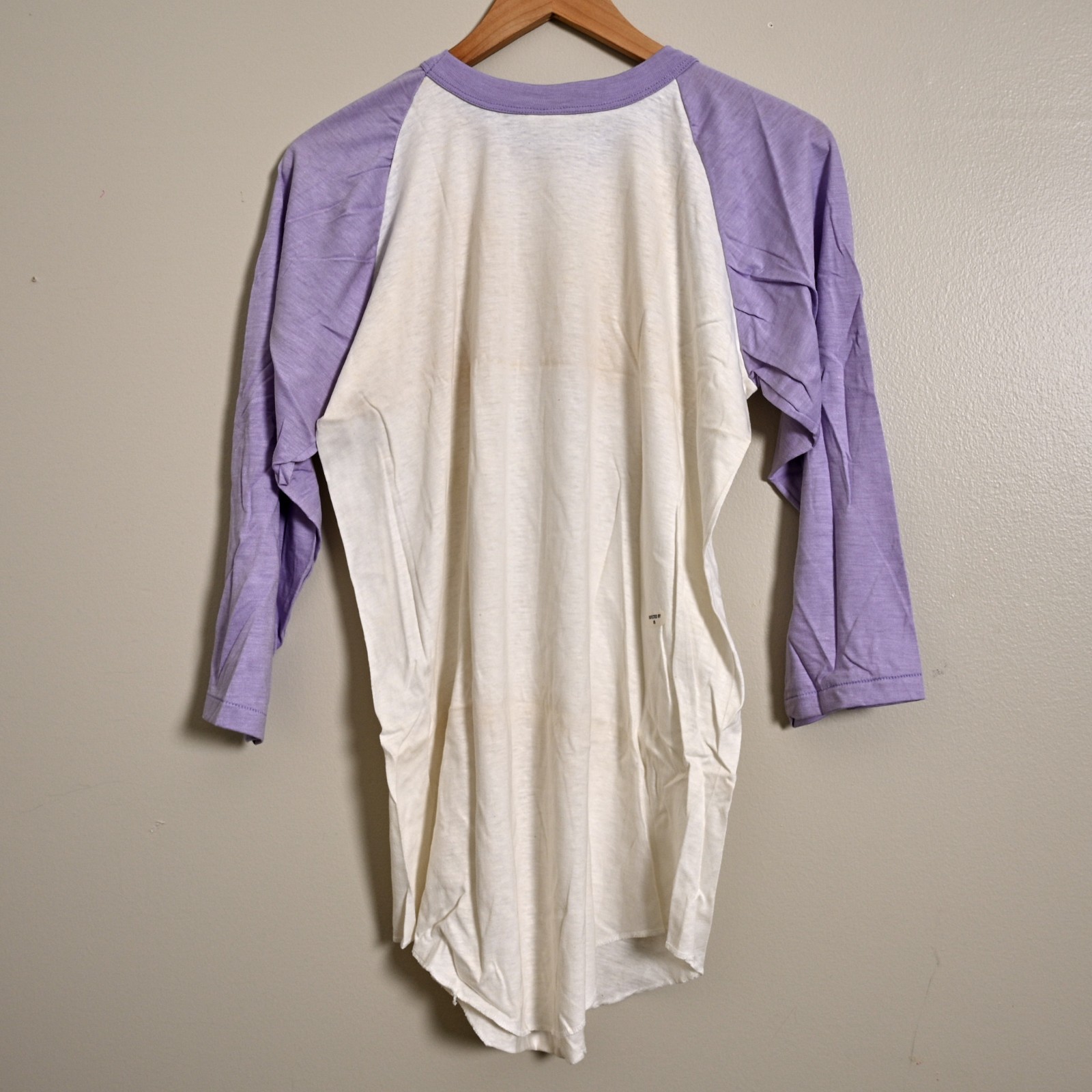Vintage 80s Cal Cru Purple Sleeve Baseball T-Shirt Unisex L NOS
