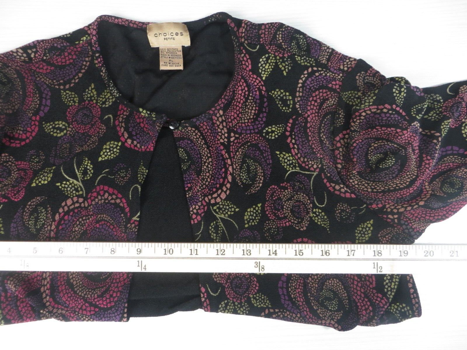 CHOICES Women Acetate Polyester Twinset Blouse W/ Tank Multicolor Floral PL
