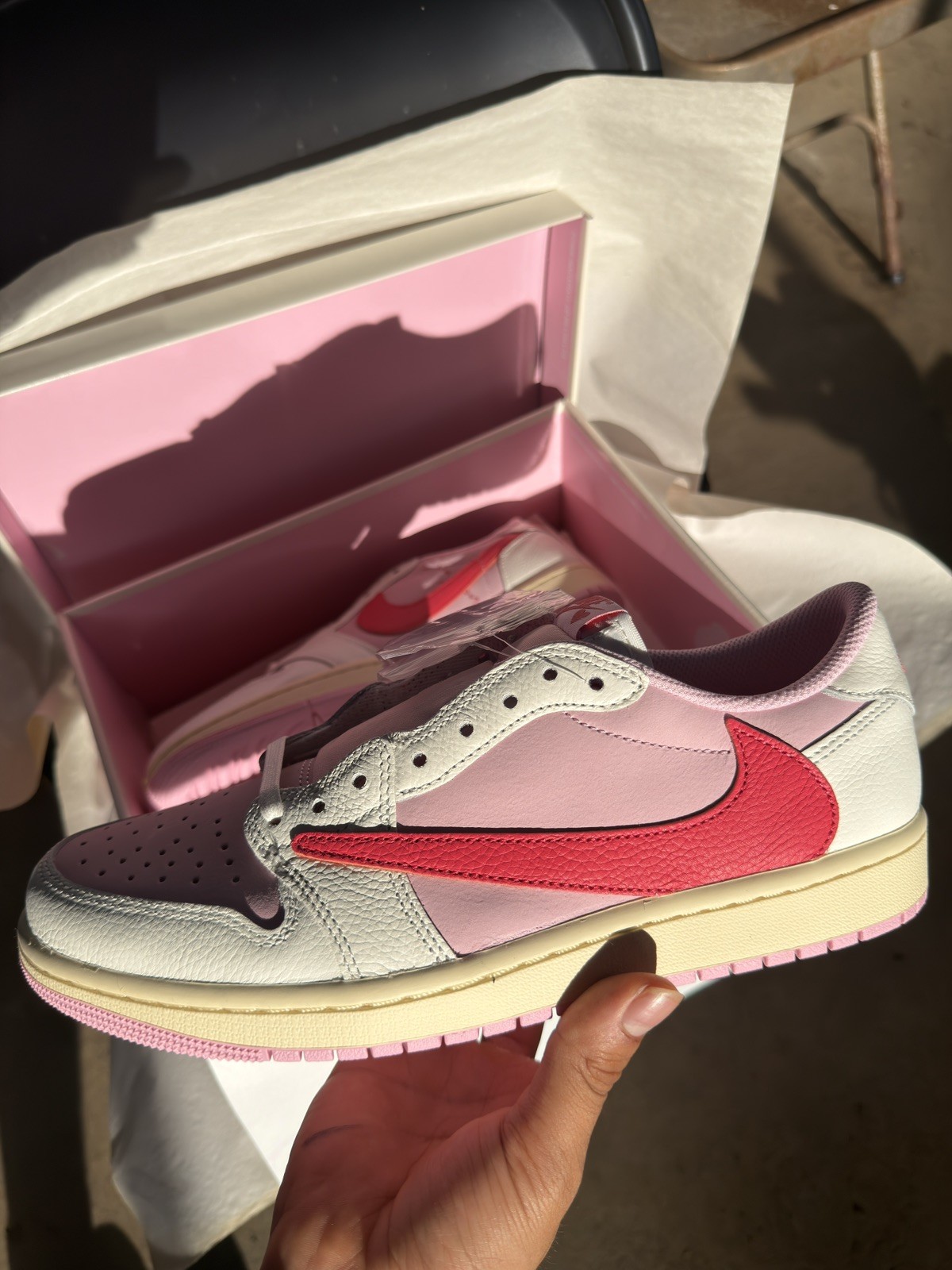 Nike Air Jordan 1 Low x Travis Scott Tropical Pink IQ7604-101 Sz 9 IN HAND