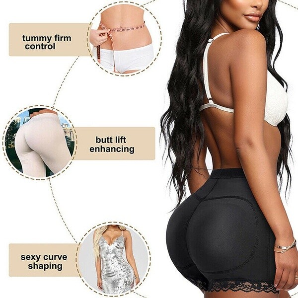 Women Seamless Lace Butt Lifter Underwear Removble Pad Hip Enhancer Body Shaper