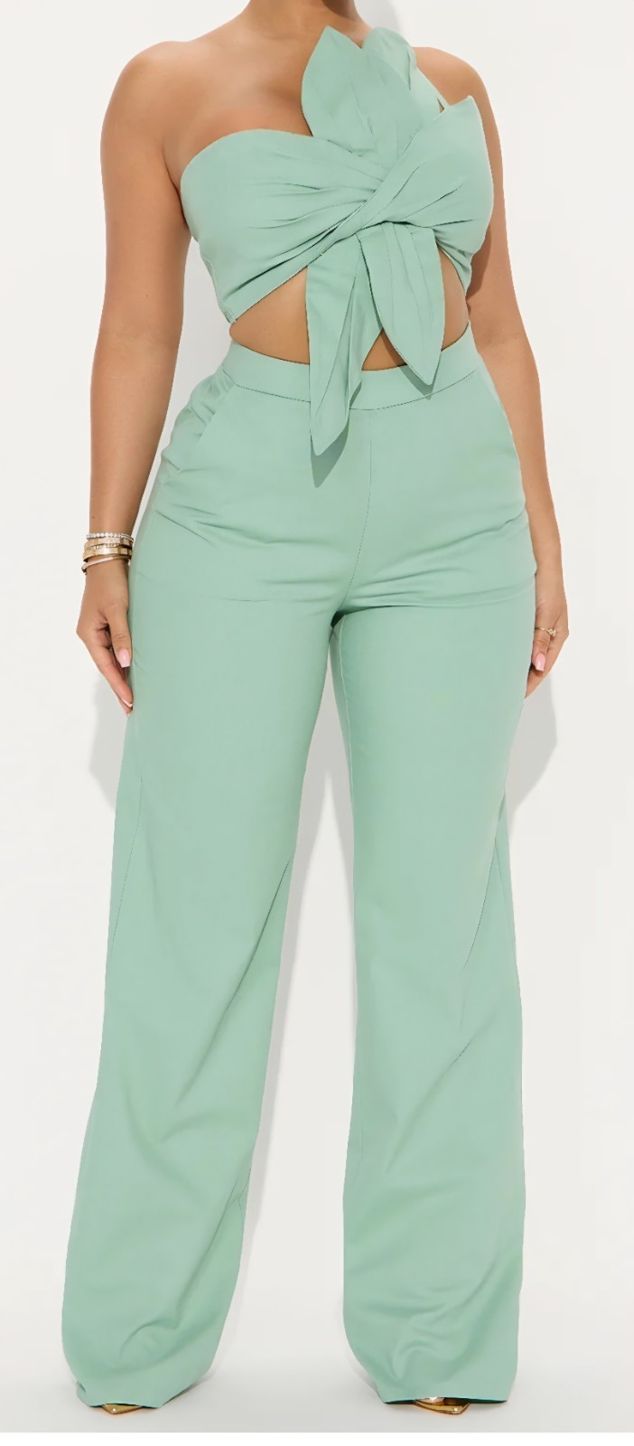 Fashion Nova Petal Perfect Pant Set Xs – Sage