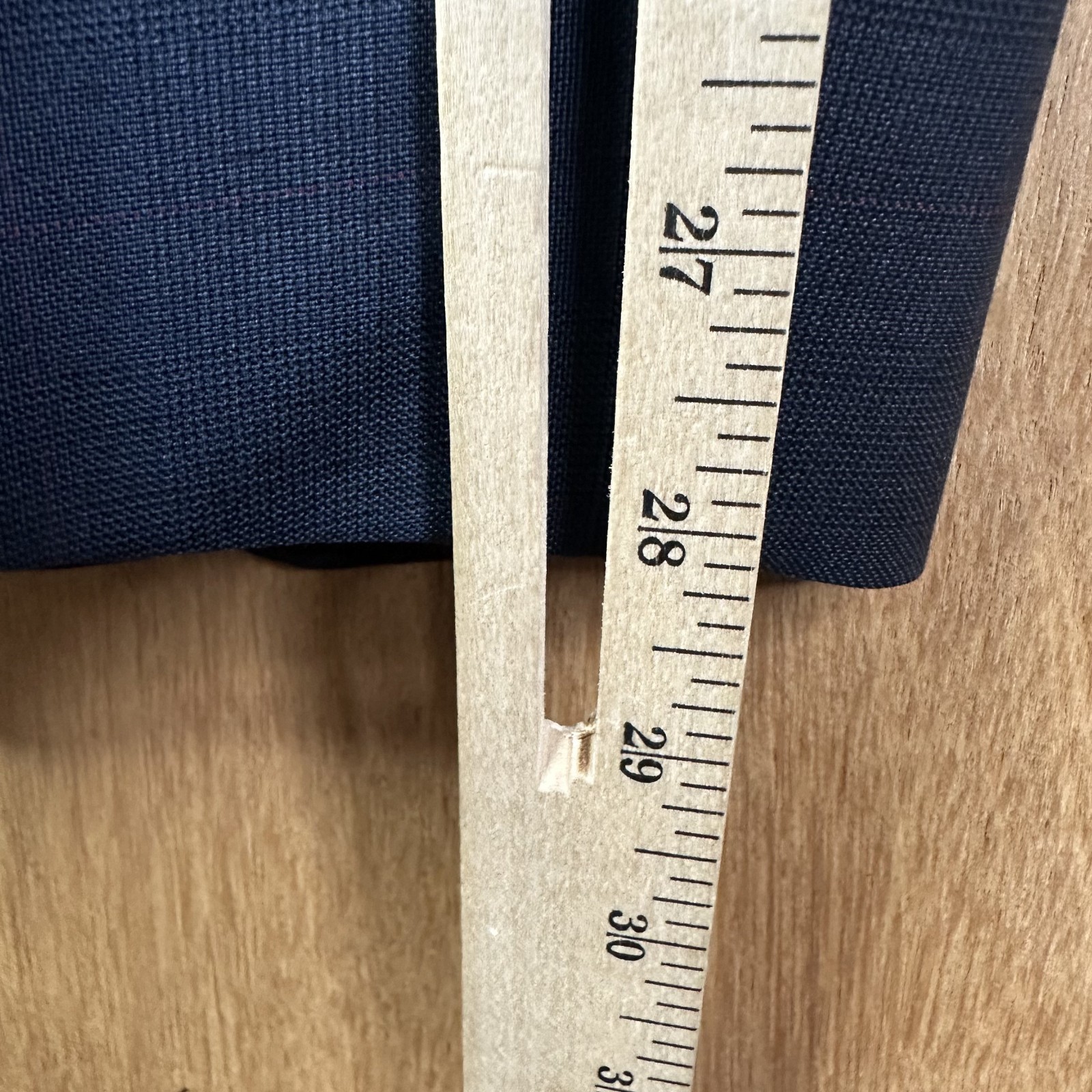 Biella Suit Mens 40L Navy Blue Glen Check 2 Button Vitale Barberis Canonico 110s