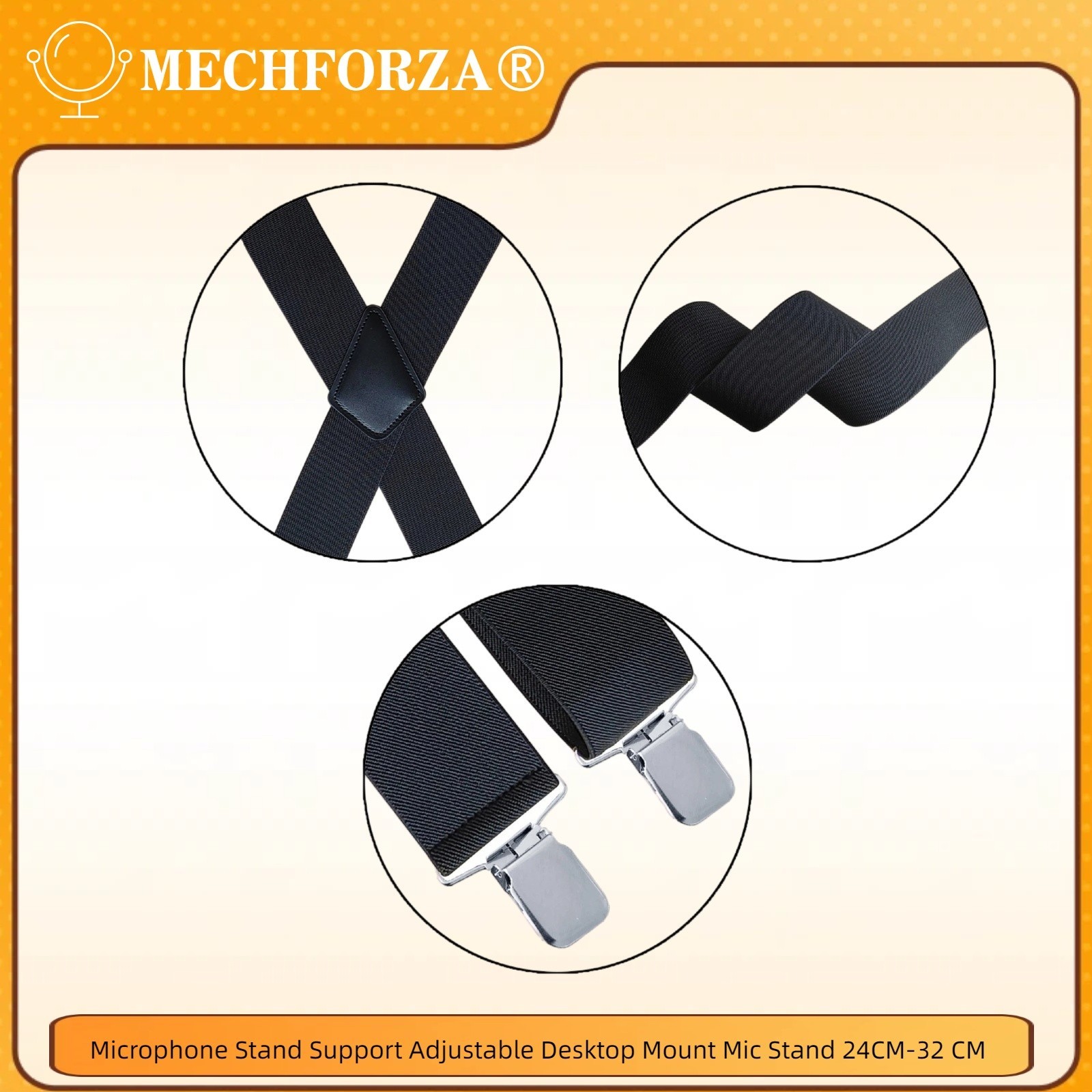 Men’s Suspender Belt Loop X Style Adjustable Clip 50mm Elastic Straps Band