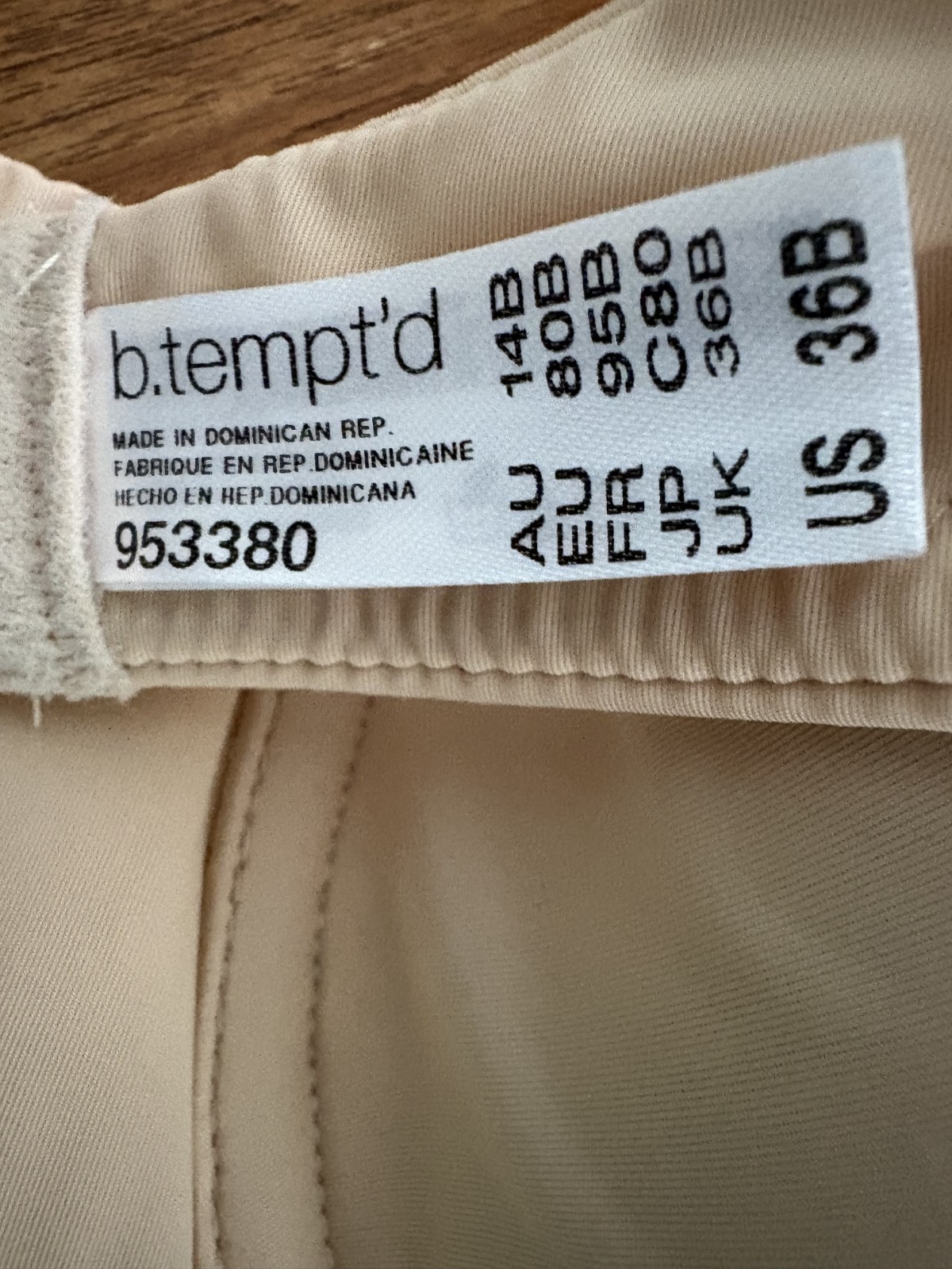 b.tempt’d by Wacoal 953380 Upgraded Lightly Padded T-Shirt Bra Sand 36B NWT $48