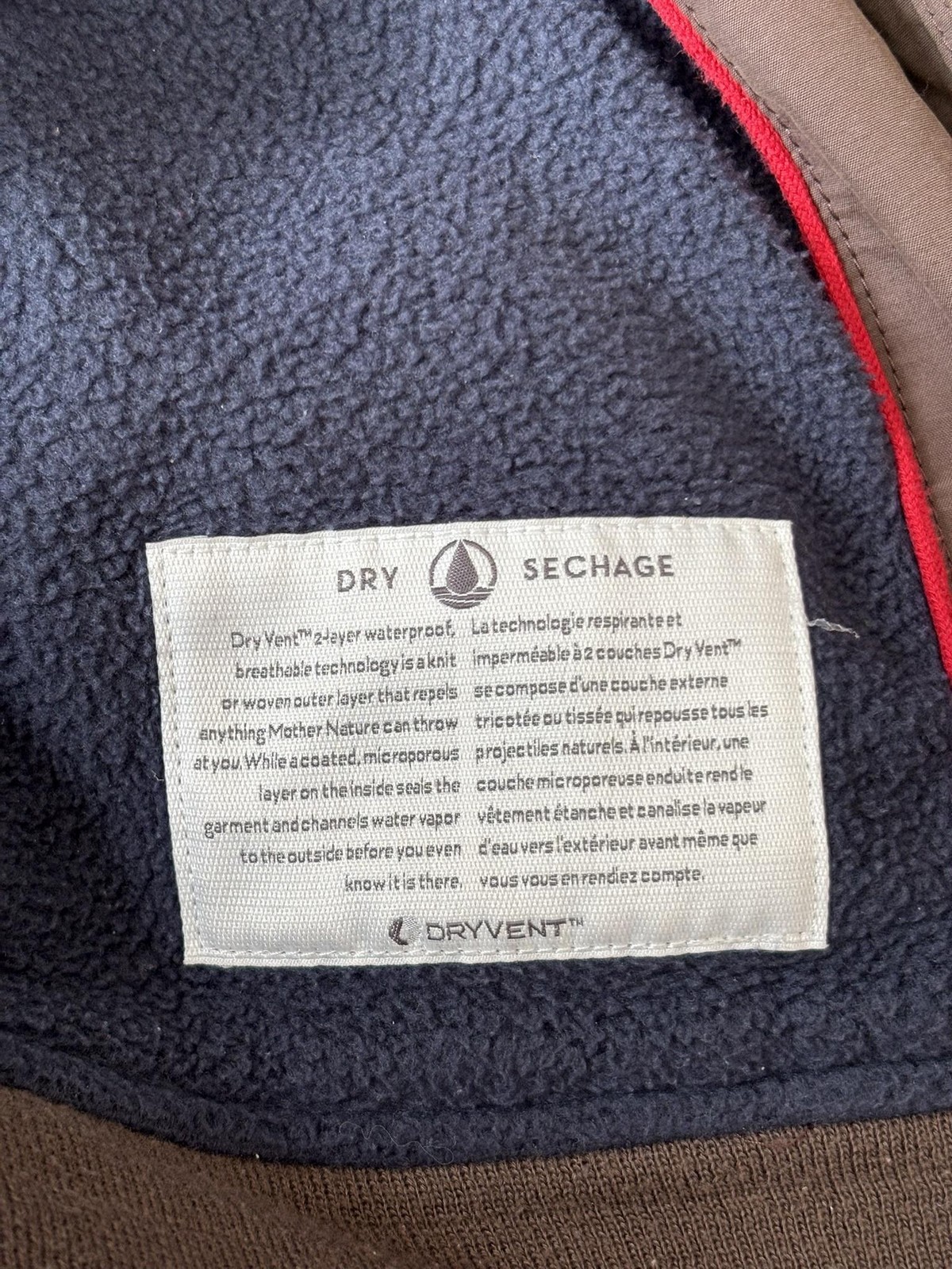 Timberland Jacket Men’s XL Brown DryVent Waterproof Fleece Lined Bomber Casual