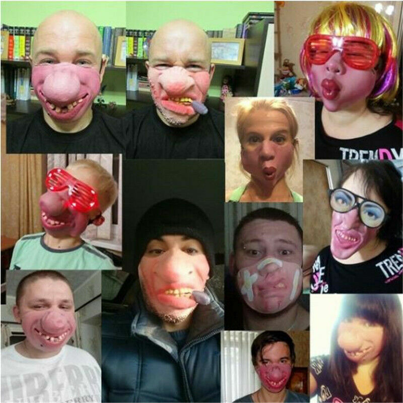 Funny Adult Halloween Masks Latex Half Mask Faces Costume Q1