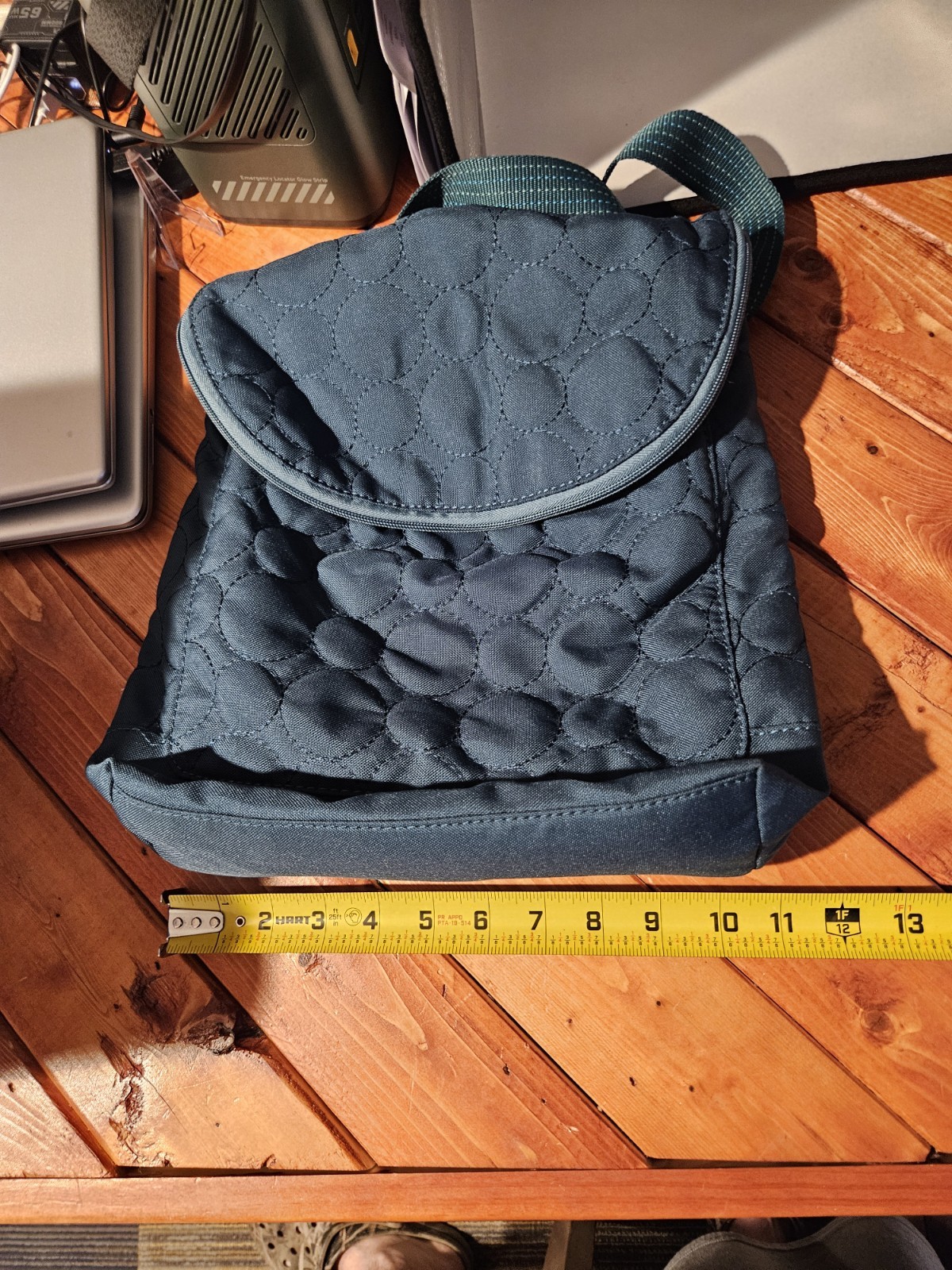 EUC Thirty-One Vary You Convertible Backpack Handbag Quilted Dots Teal Green
