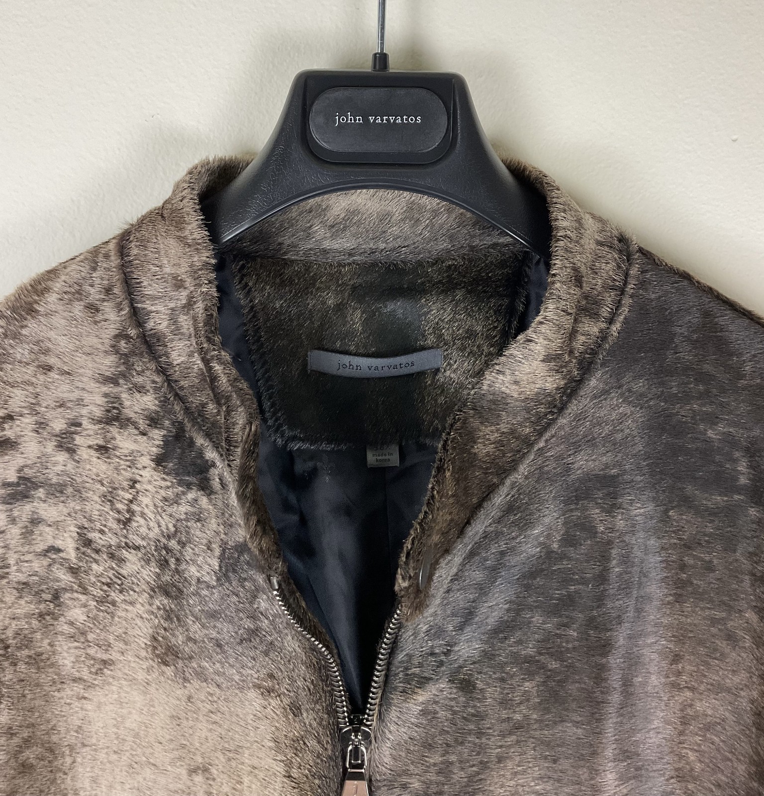 GRAIL $2998 John Varvatos Collection Calf Hair Moto Jacket EU58X US48X