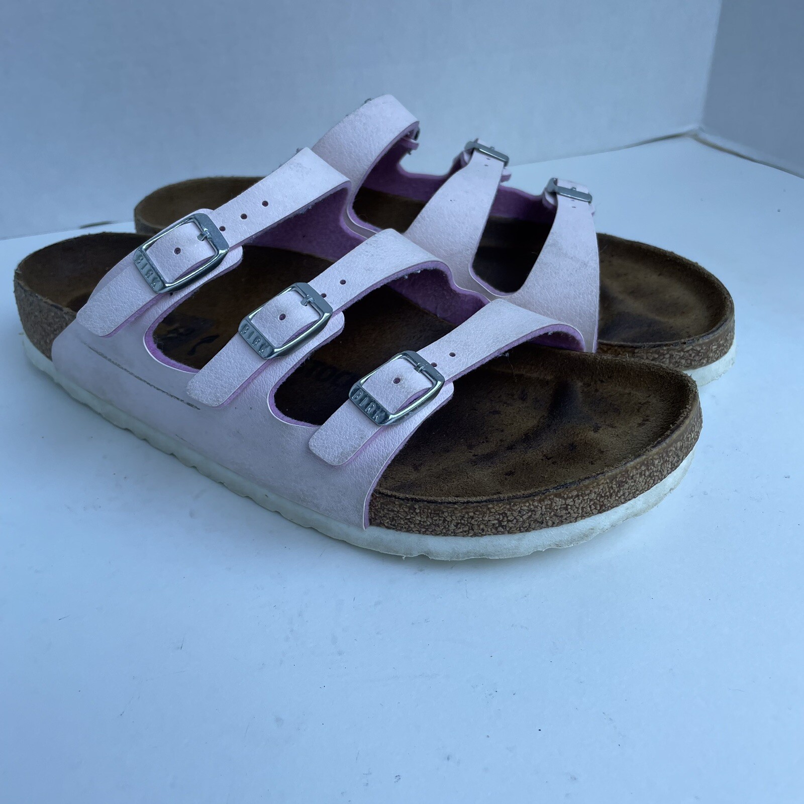 Birkenstock Women 9 EU 40 Narrow Florida Brushed Rose Pink Birko-Flor Sandals