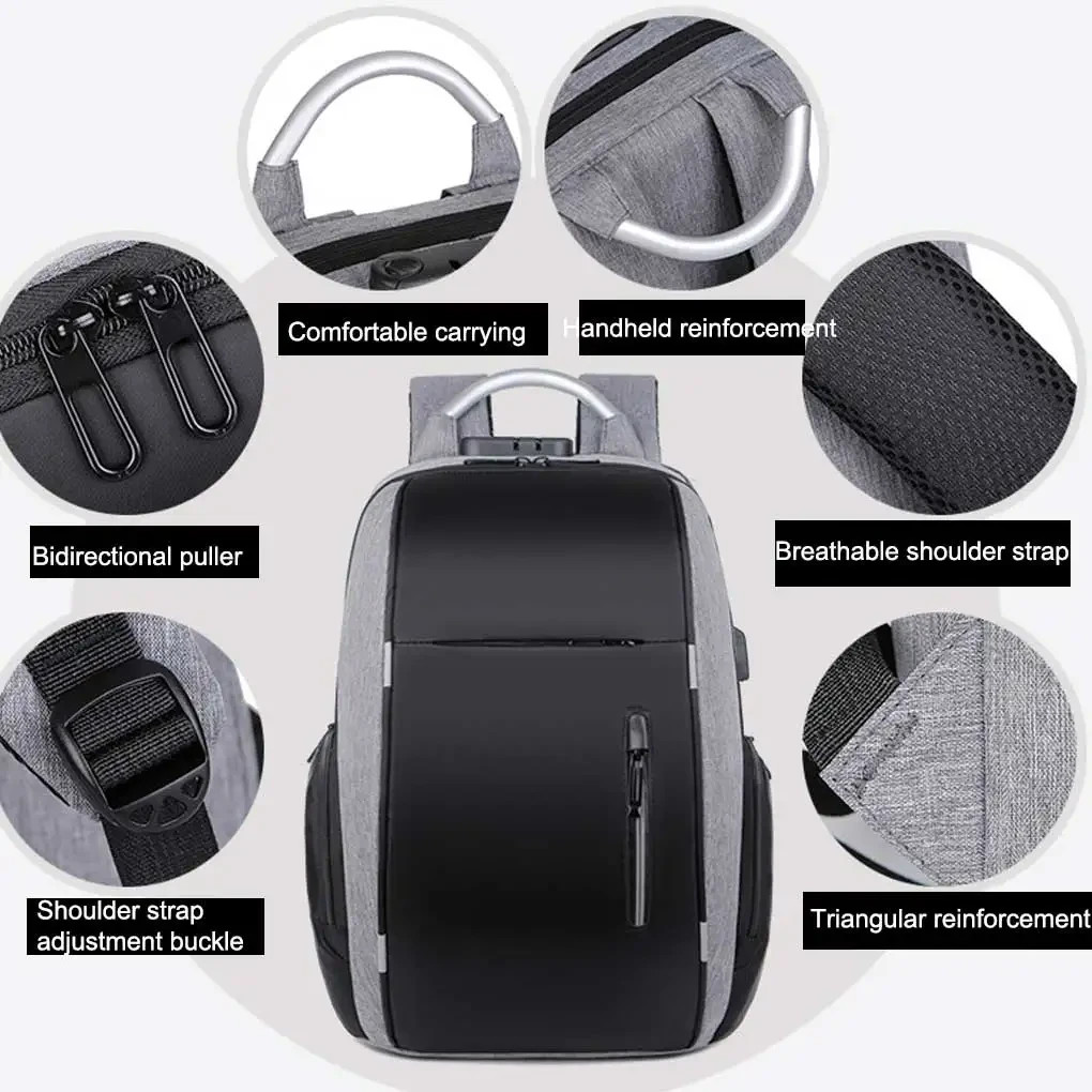 Anti theft Laptop Backpack USB Charging Travel Bag Hidden Zippers TSA approved