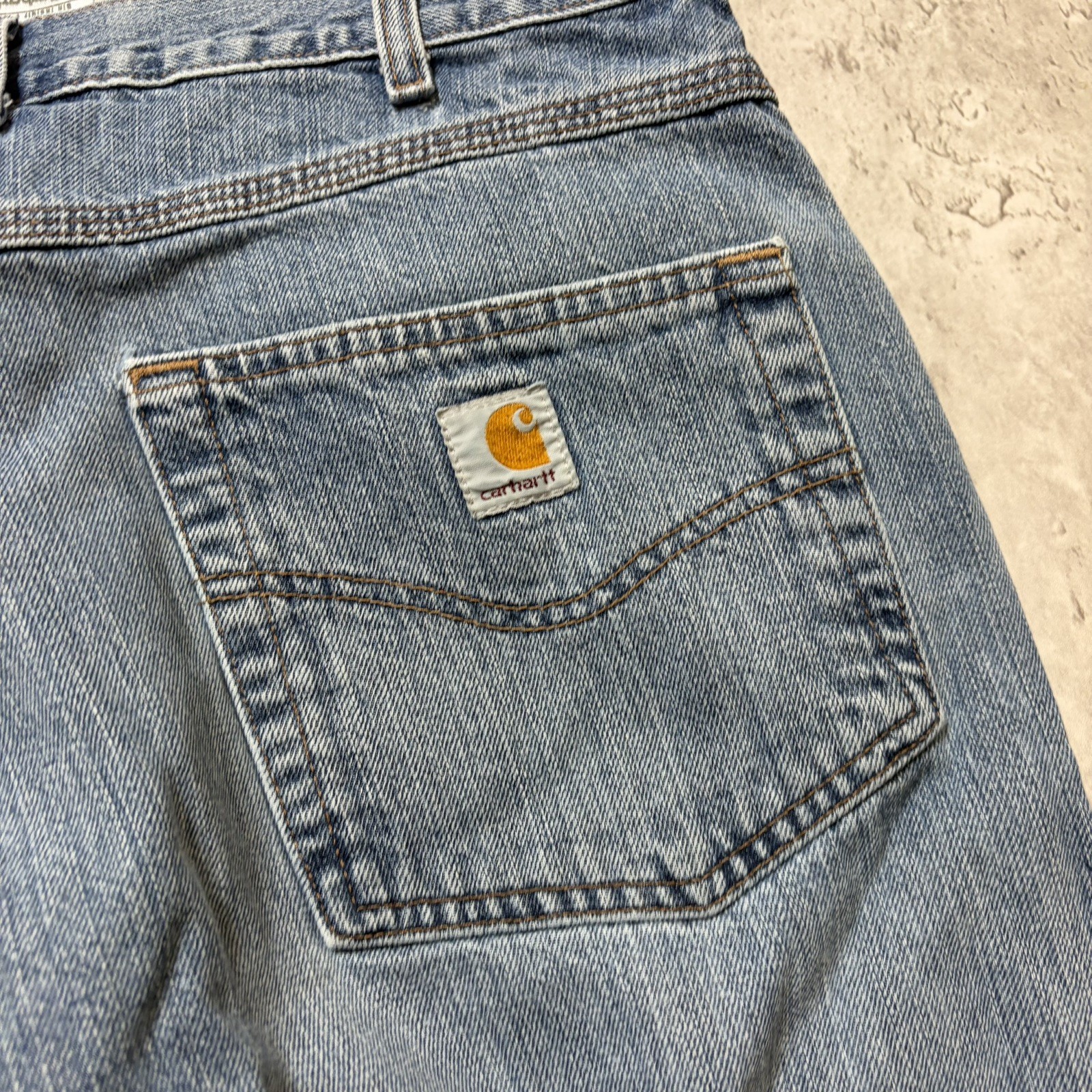 Carhartt B189 LVN Carpenter Jeans 42×30 Loose Fit Workwear Denim Utility