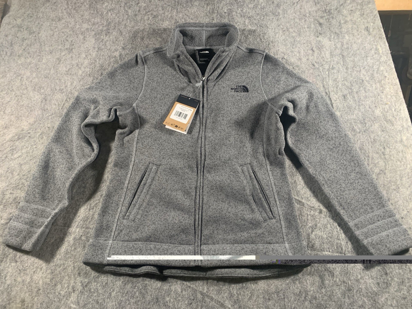 NWT The North Face Sweater Fleece Jacket Womens M Gray Full Zip Outdoor Hiking