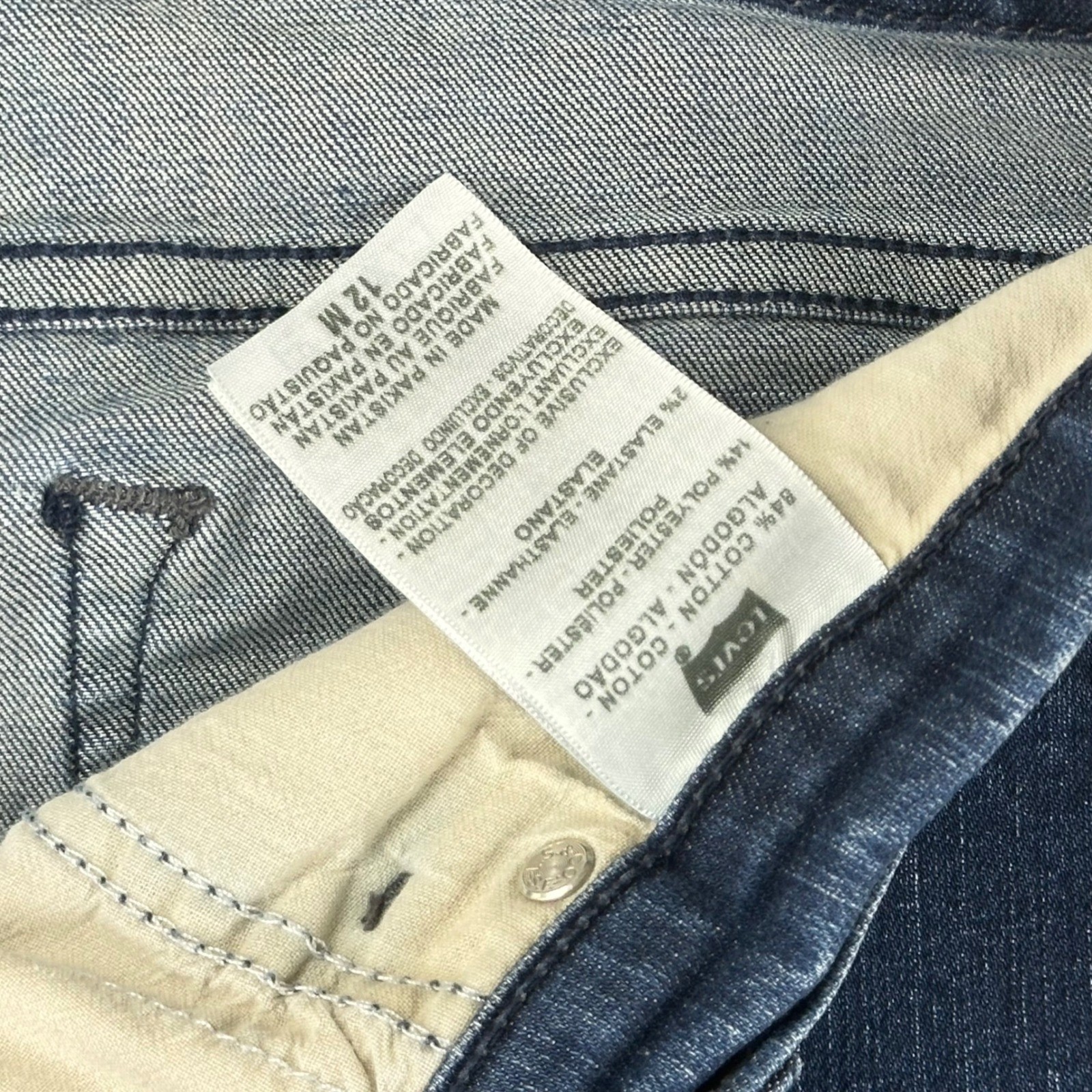 Levi’s Jeans Womens Perfect Slim Bootcut 12 M Blue Denim Studded Cotton Blend