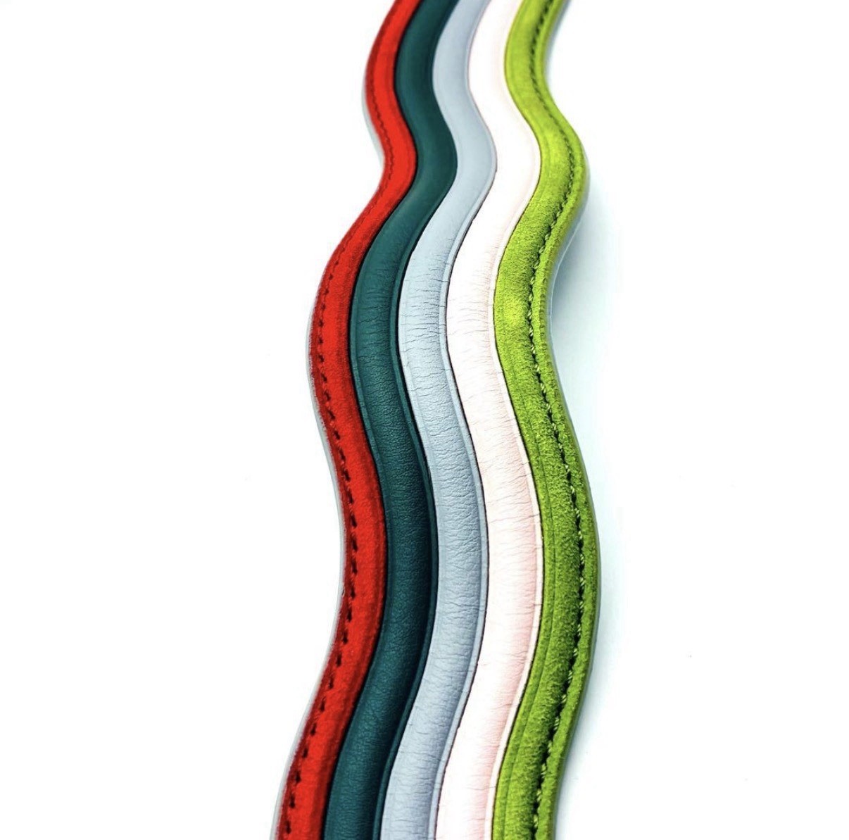 FENDI Strap You Shoulder Strap Wavy Multicolor Suede Leather Silver Authentic