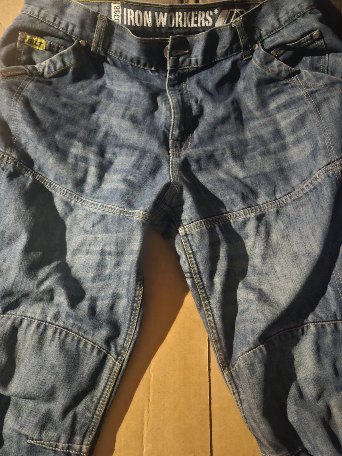 Bilt Iron Workers 0398 Made w/ Kevlar Motorcycle Jeans Mens 36 Inseam Measure 34