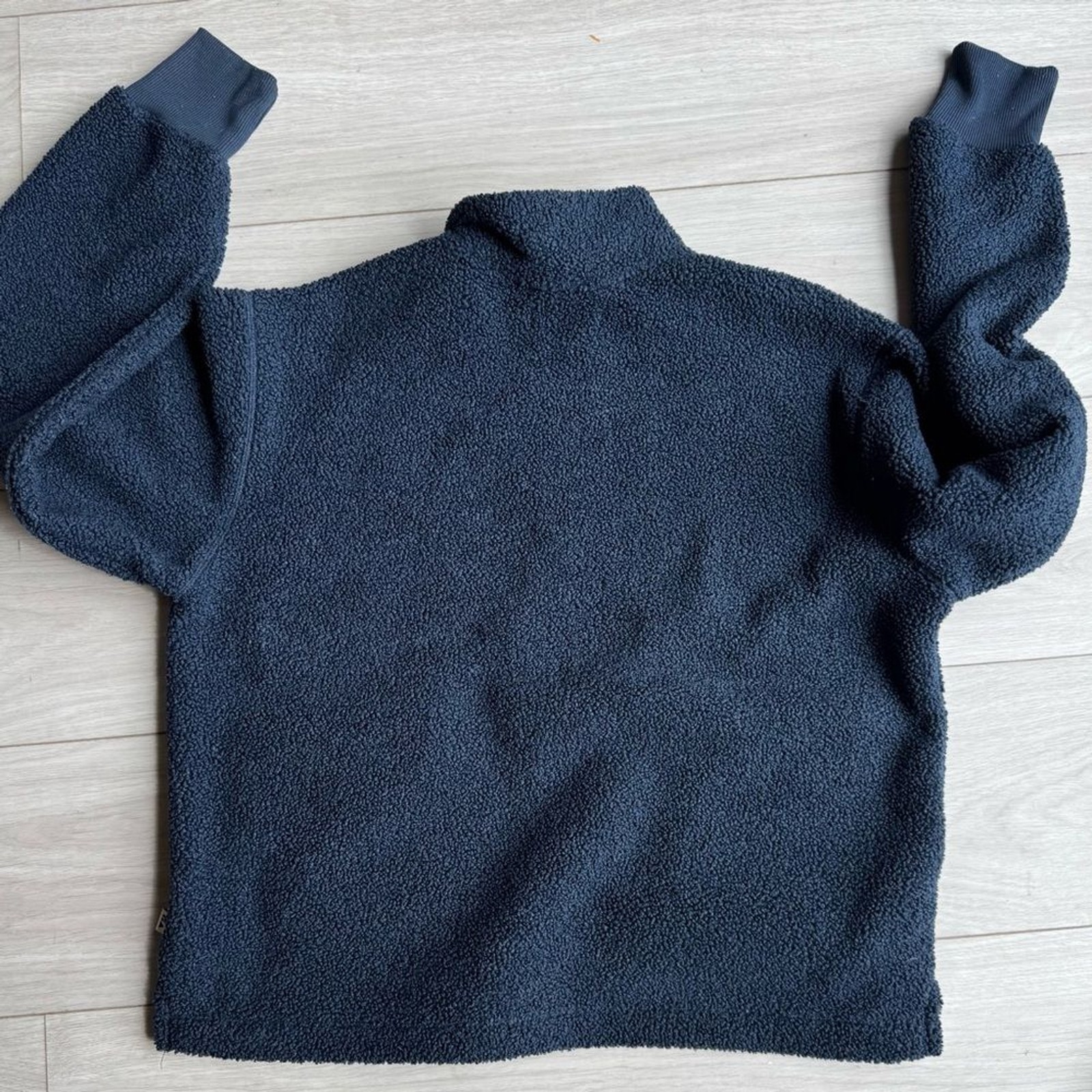 Free Assembly Sherpa Fleece Quarter Zip pullover Navy teddy -woman’s small