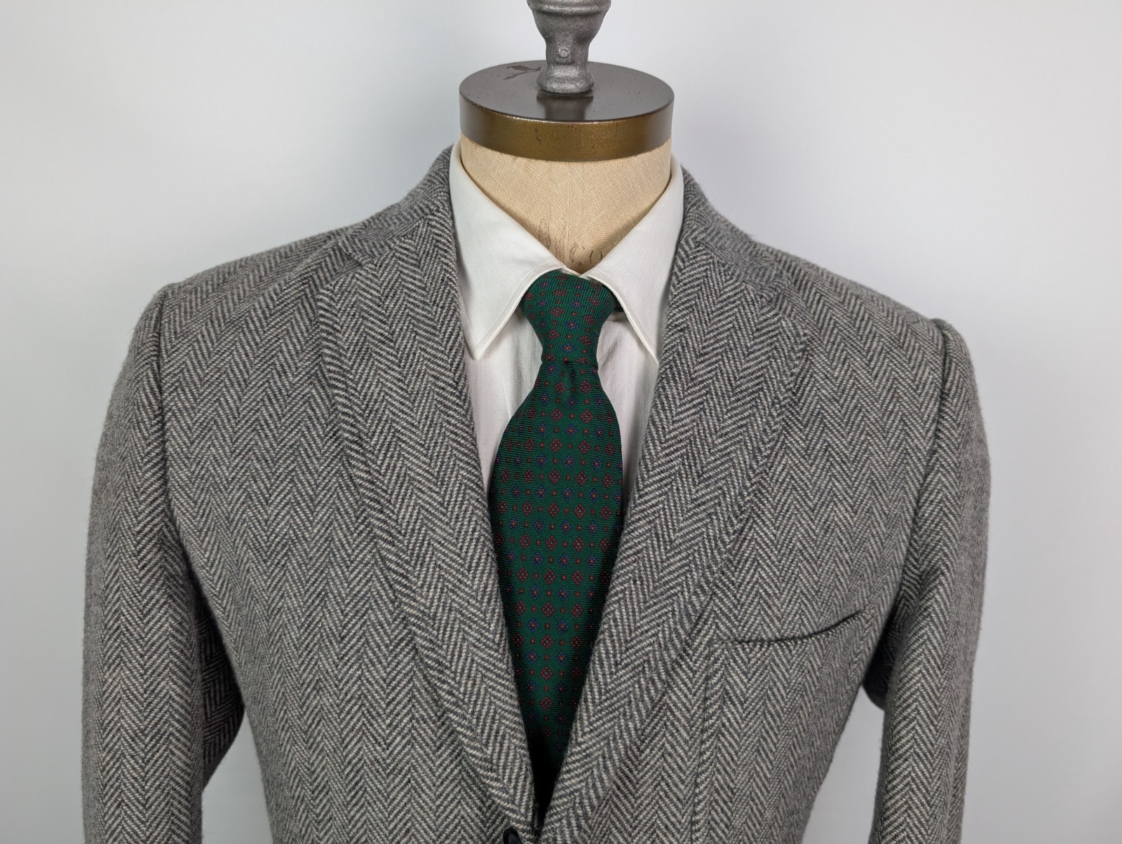LL BEAN Signature Herringbone Tweed Dual Vent Wool Blend Sport Coat Sz 40