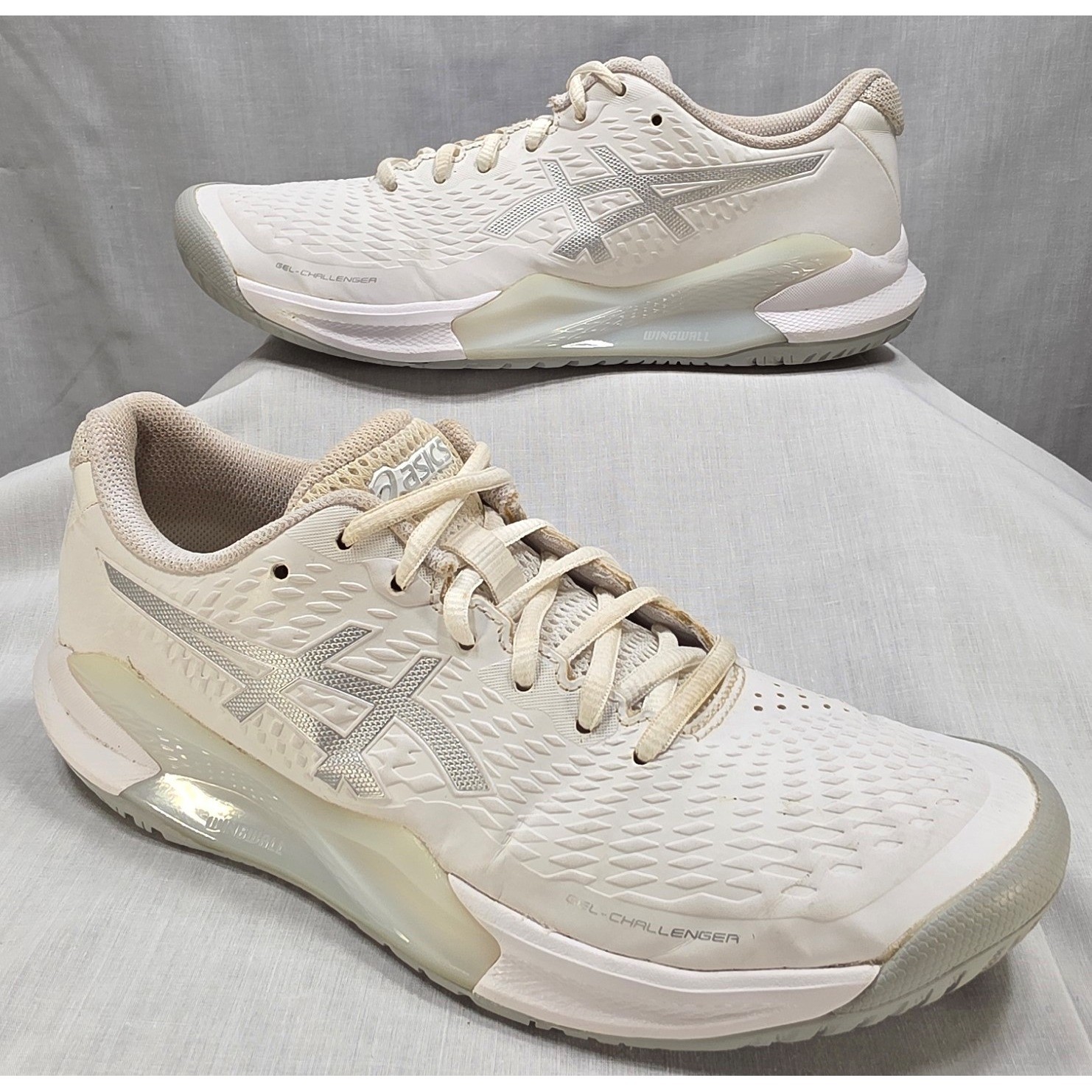 Asics Gel-Challenger 14 Fawn White Tennis Shoes 1042A231 Womens 8.5