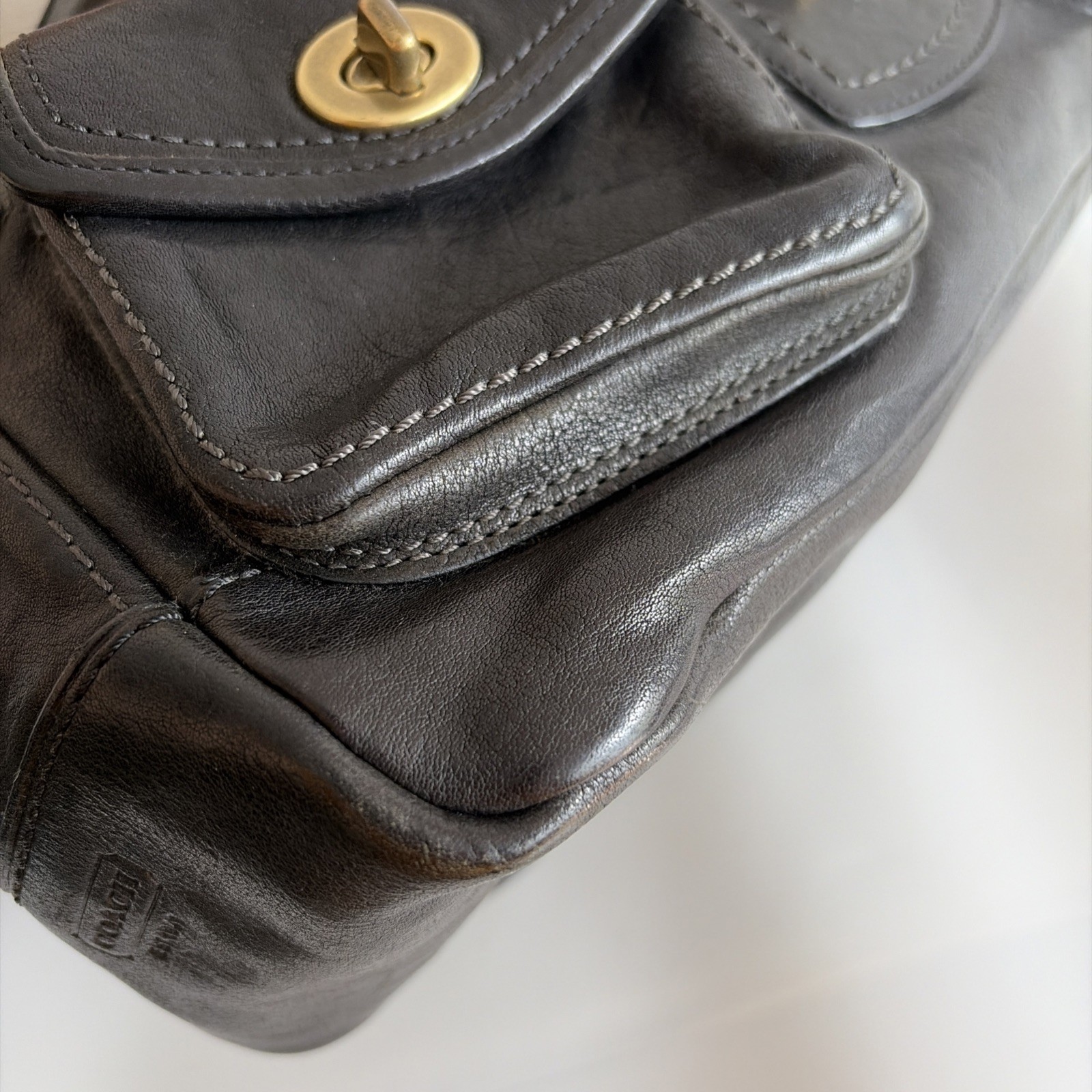 VTG Coach 11128 65th Anniversary Legacy Leigh Black Leather Satchel