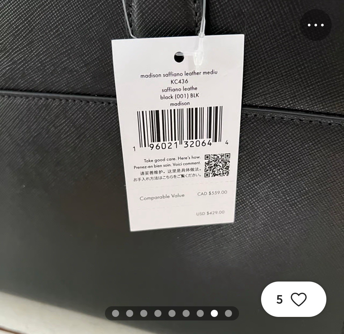 Kate Spade Madison Saffiano Leather KC436 Medium Satchel (Black) – NEW w/Tags