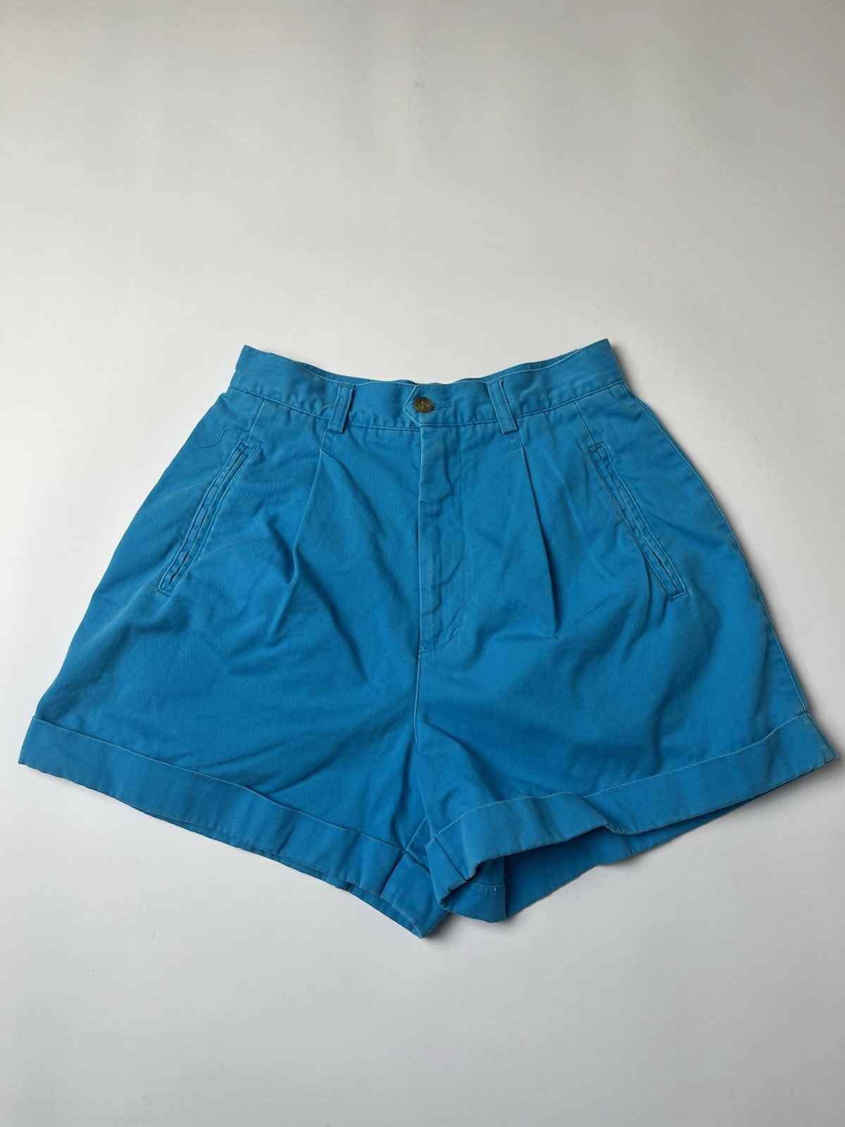 Vintage 90s Structure High Waisted Denim Shorts Faded Medium Wash Jorts 28