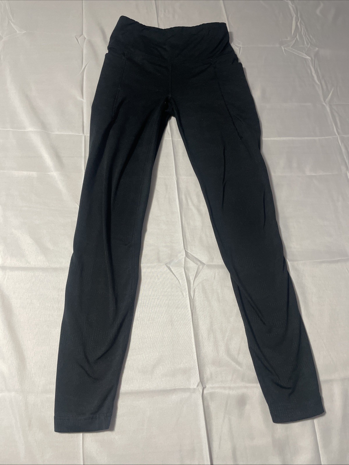 Mondetta Women’s Black Leggings Size XS High Rise Pockets Ankle Length Stretch