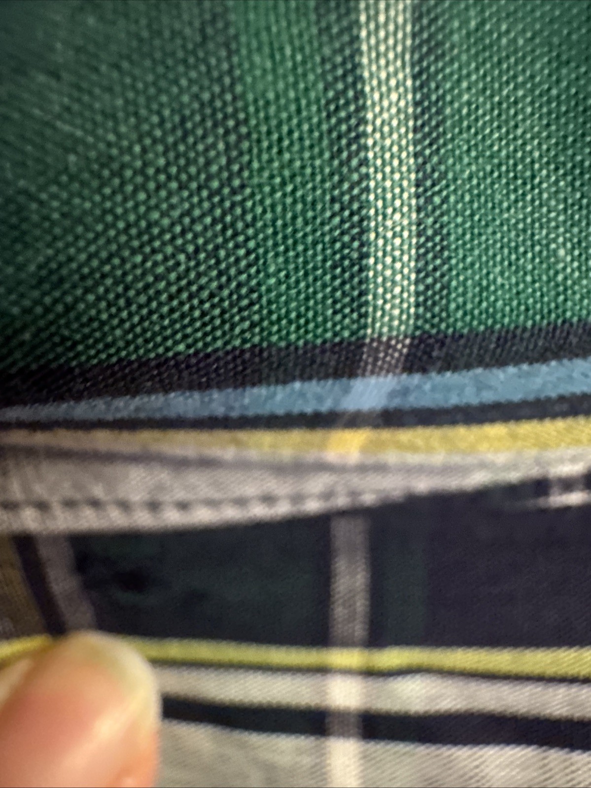Pendleton Shirt Mens XL Button Down Short Sleeve Blue Green Plaid Check Cotton