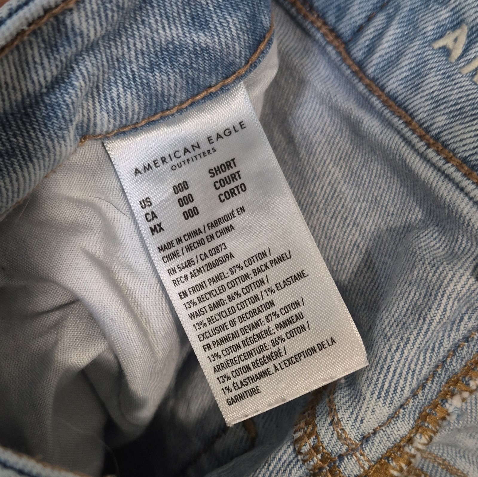 American Eagle Outfitters Women’s Straight Light Wash Blue Denim Jeans 5-Pocket