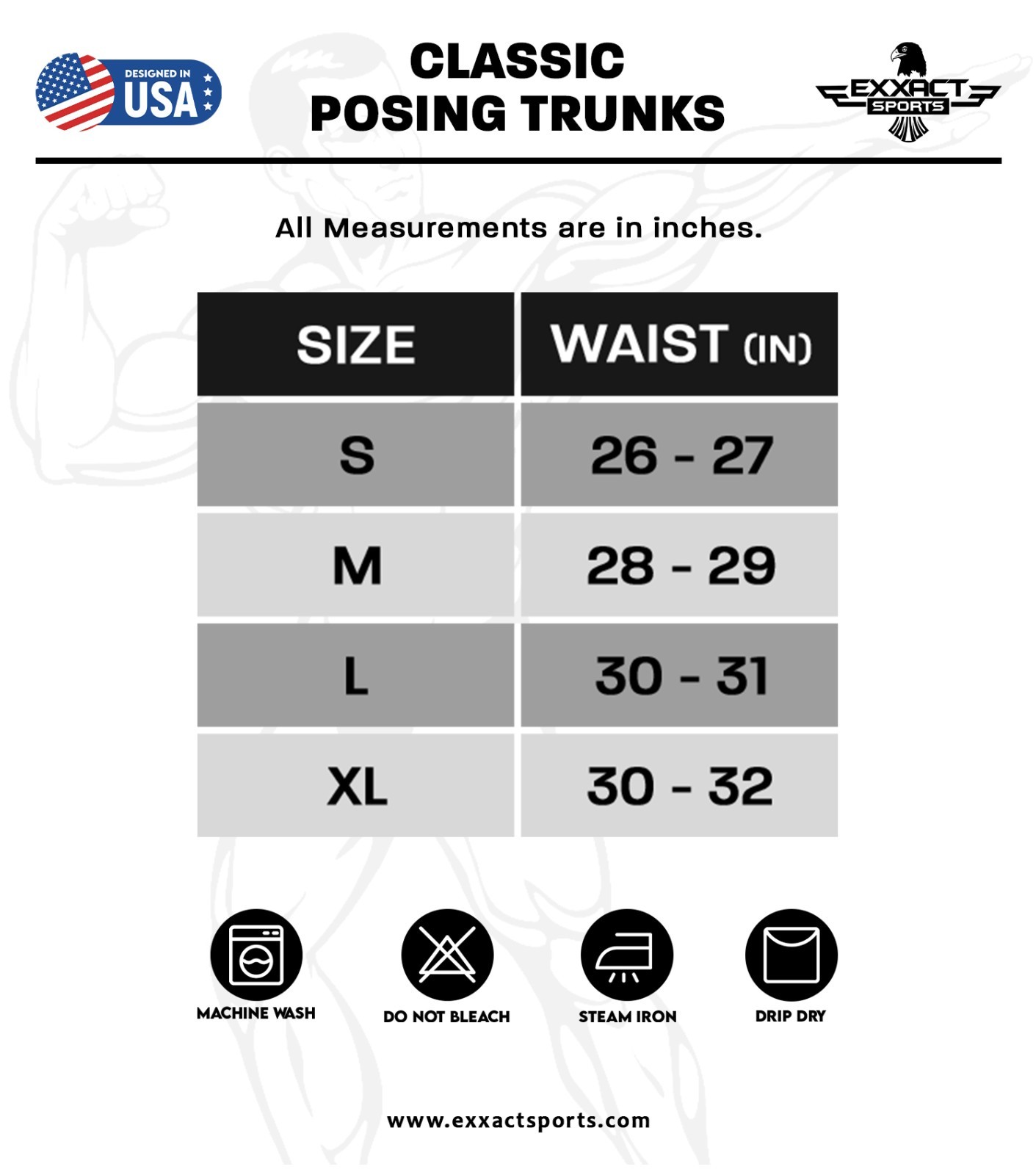 Exxact Sports Classic Bodybuilding Posing Trunks, IFBB NPC Classic