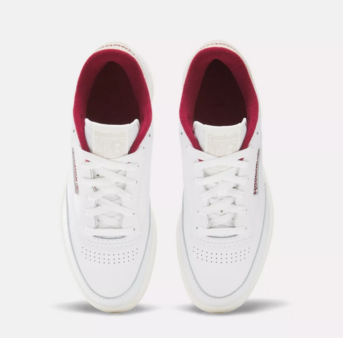 Reebok Club C 85 OG White Classic Maroon Leather Sneakers