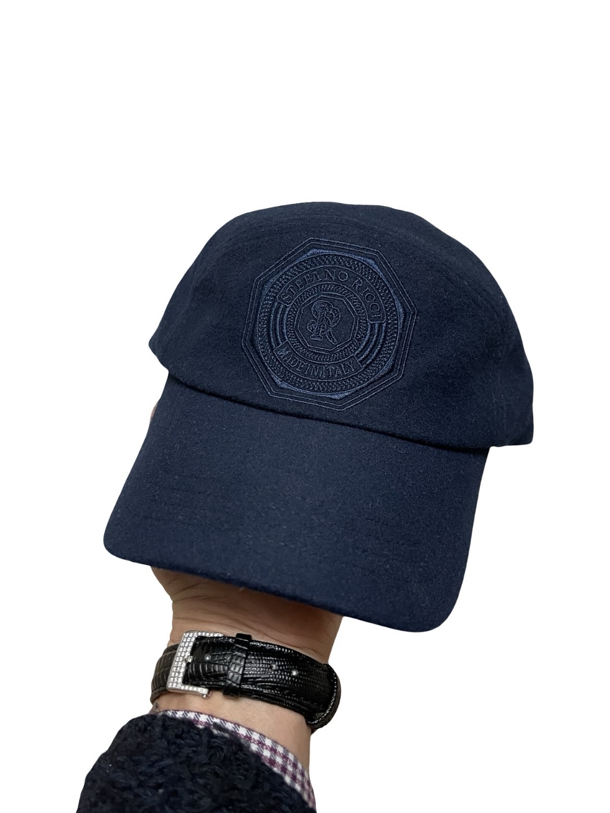 SR STEFANO RICCI Hat Blue Classic Style “SR EAGLE_w” Red Badge Adjustable New