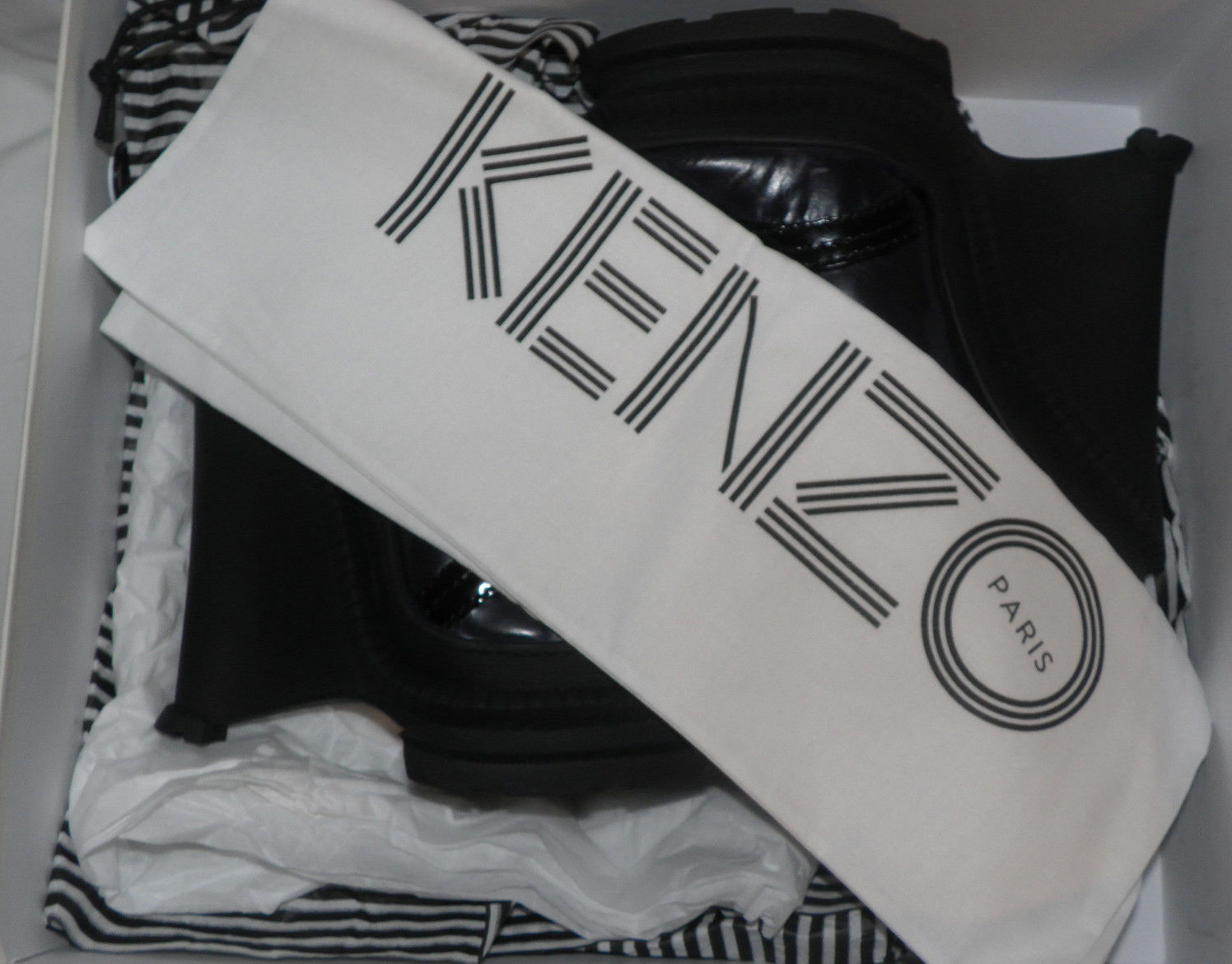 KENZO WEDGE CLOG BLACK & DEEP PURPLE HIGH HEEL WEDGE LEATHER SANDALS Sz. 38