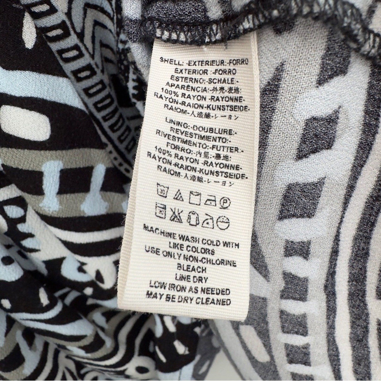 Free People Tegan Border Print Mini Dress Long Bell Sleeves Cutout V-Neck A-Line