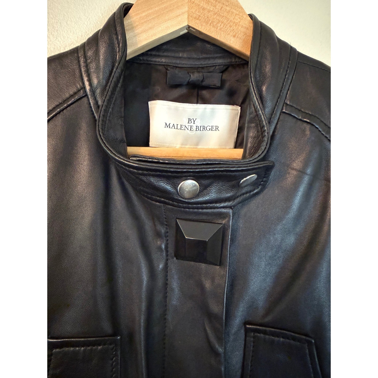 Malene Birger Petricana Nappa Leather Belted Long Vest Size 12