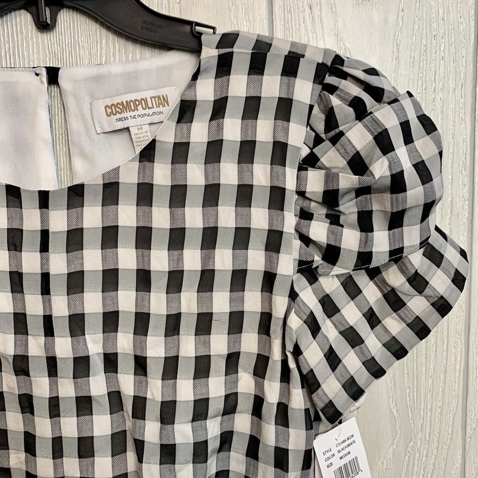 Cosmopolitan X Dress The Population Black White Dulce Crop Top Medium NWT