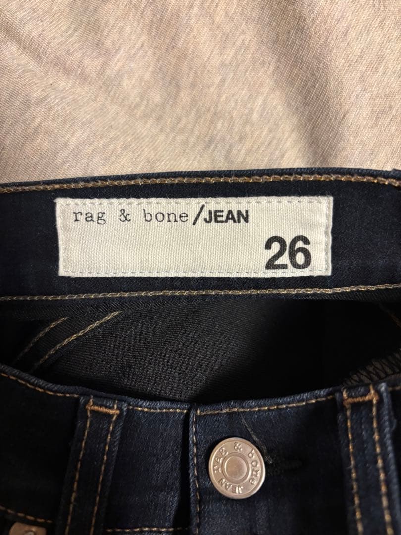 rag & bone Dark Indigo Flare Denim Pants Cut-Off Hem Size M