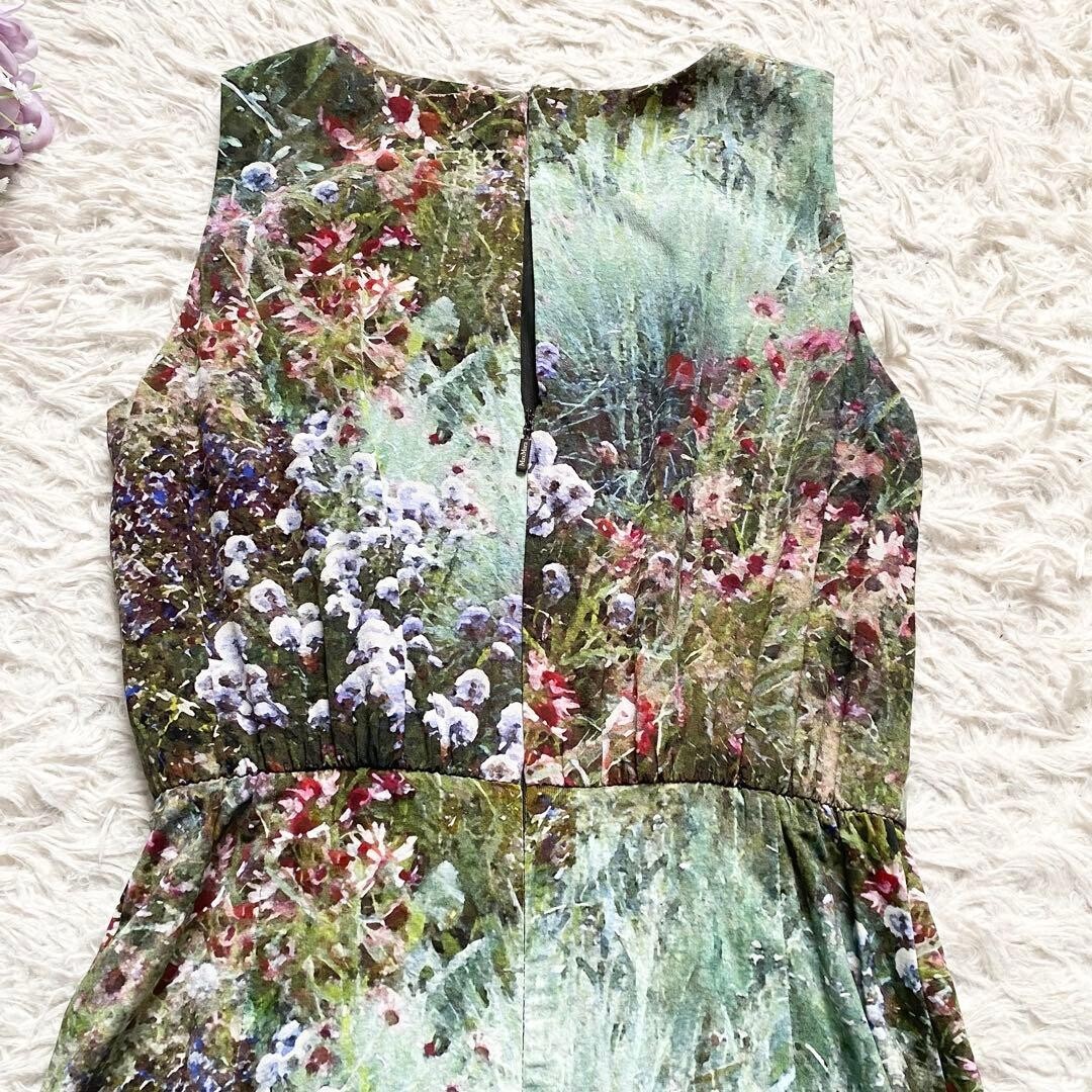 MaxMara Floral Print Silk Formal Dress Sleeveless Party Gown Auth