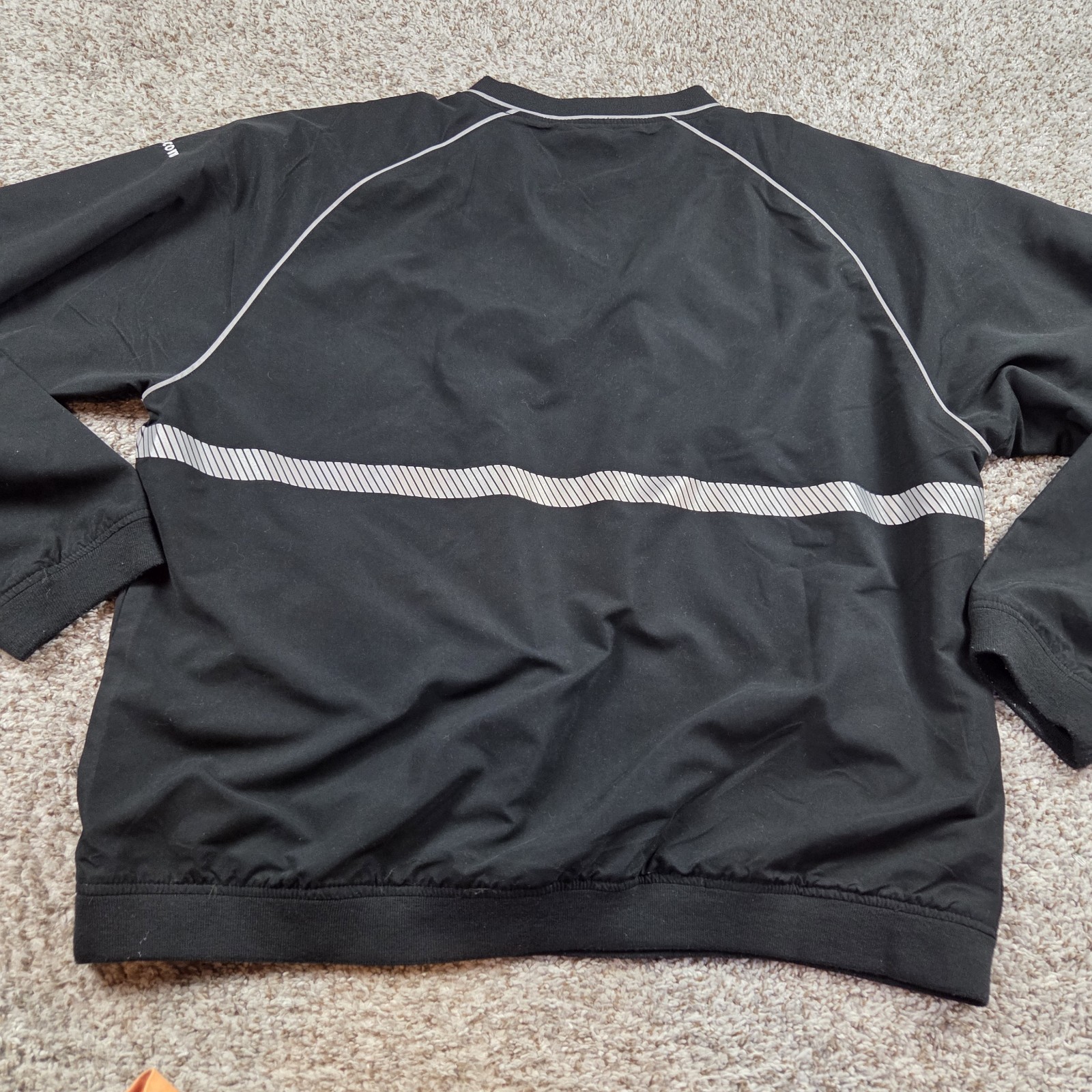 Uhaul Jacket Men’s 2XL Windbreaker Pullover V-Neck Black Stripe