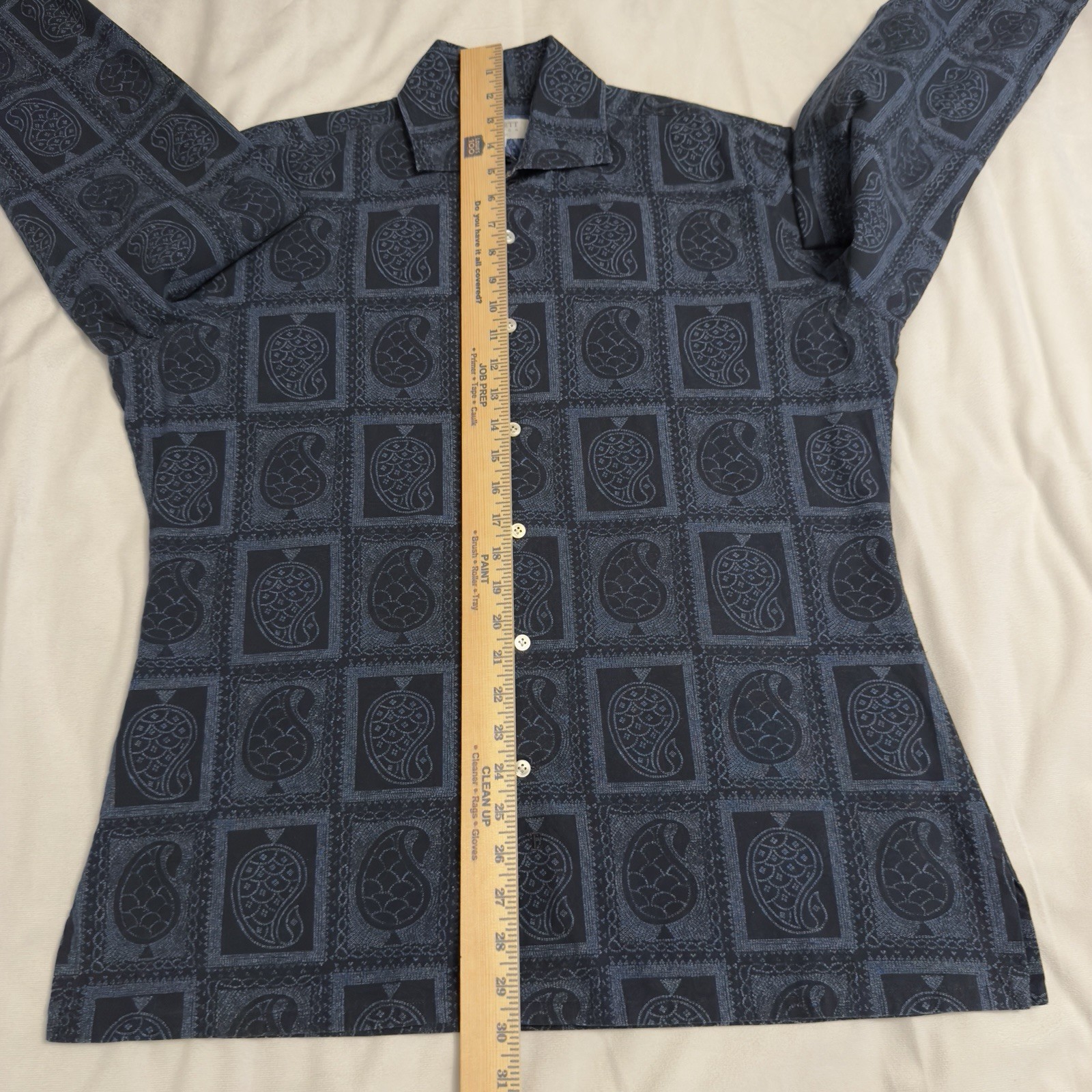 Emmett London Men’s Slim Fit Long Sleeve Shirt 100% Baumwolle Cotton Size Large