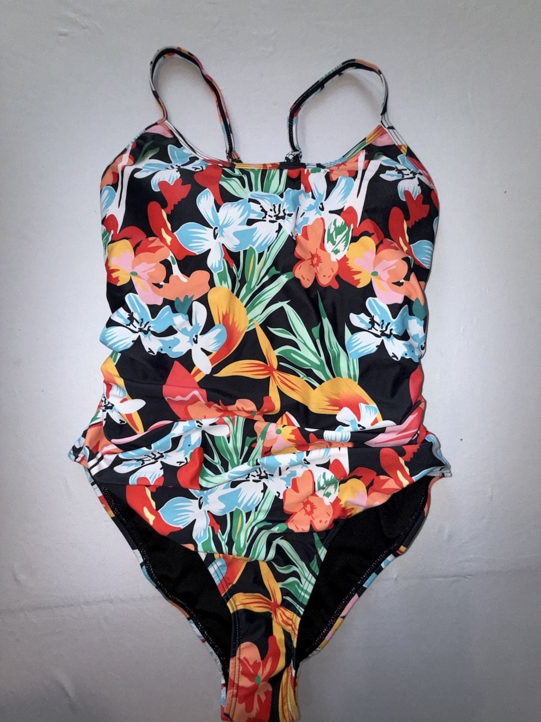 AI’MAGE Tropical Hawaiian One Piece Swimsuit Tummy Control Ruched Bathing Suit