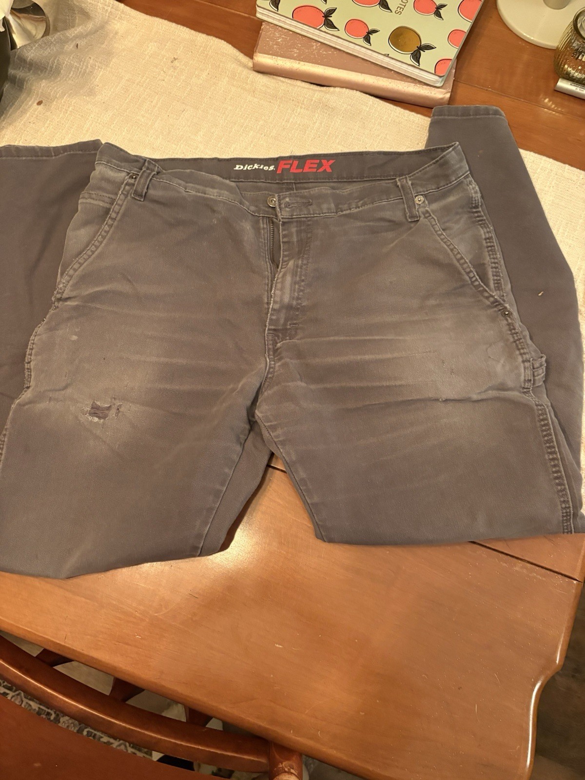 Dickies FLEX Men’s Work Pants 34×30 Gray Canvas Cotton Blend