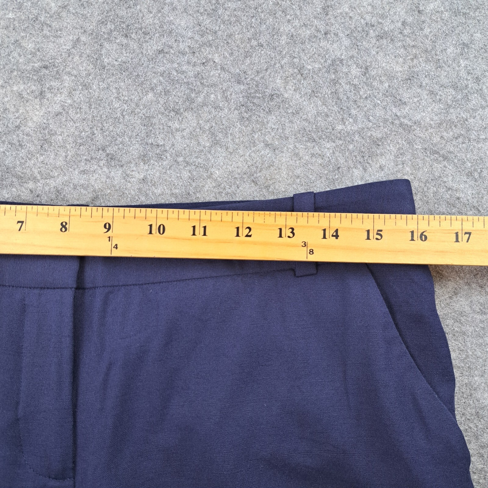Diane Von Furstenburg Pants Womens Size 6 Blue Linen Crop Ankle Trouser Career